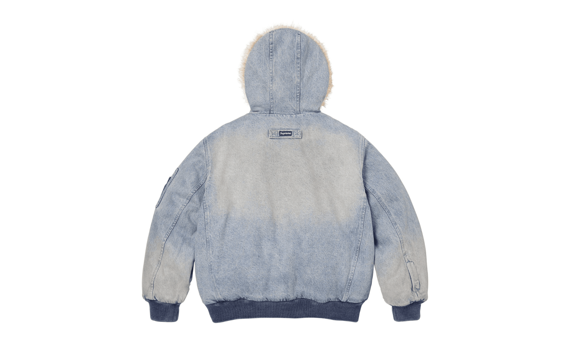 Supreme Reversible Faux Fur Hooded Work Jacket Denim | OVERCEZ