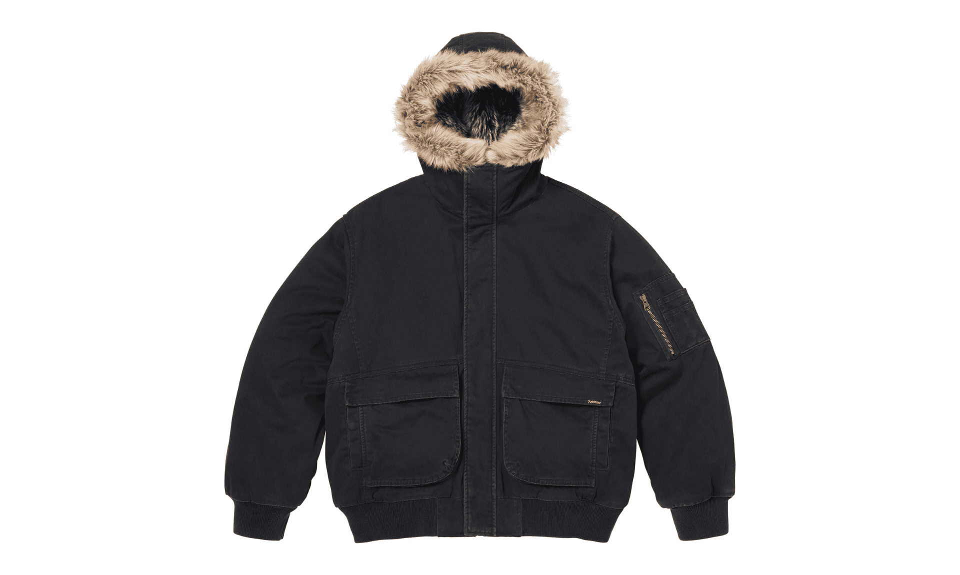 Supreme Reversible Faux Fur Hooded Work Jacket Black | OVERCEZ