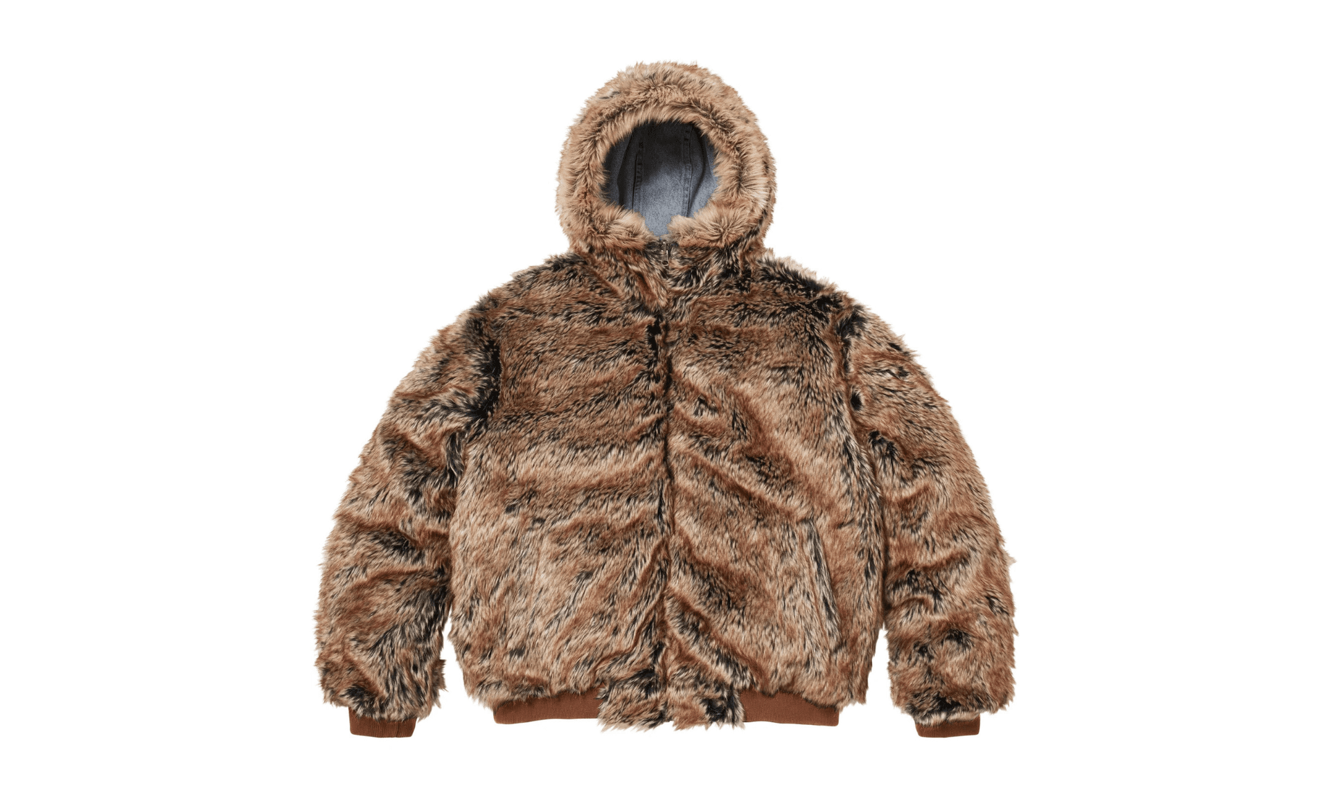 Supreme Reversible Faux Fur Hooded Work Jacket Denim | OVERCEZ