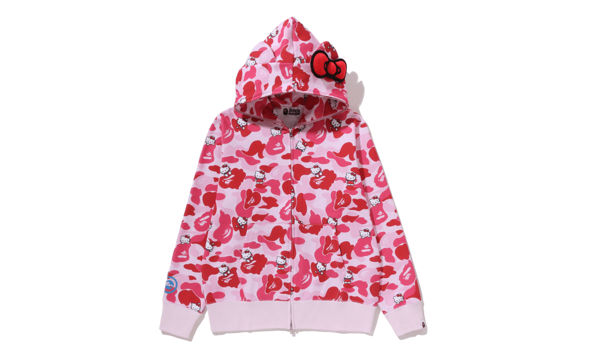 BAPE x Sanrio Characters Hello Kitty Camo Full Zip Hoodie Pink (WMNS) | OVERCEZ