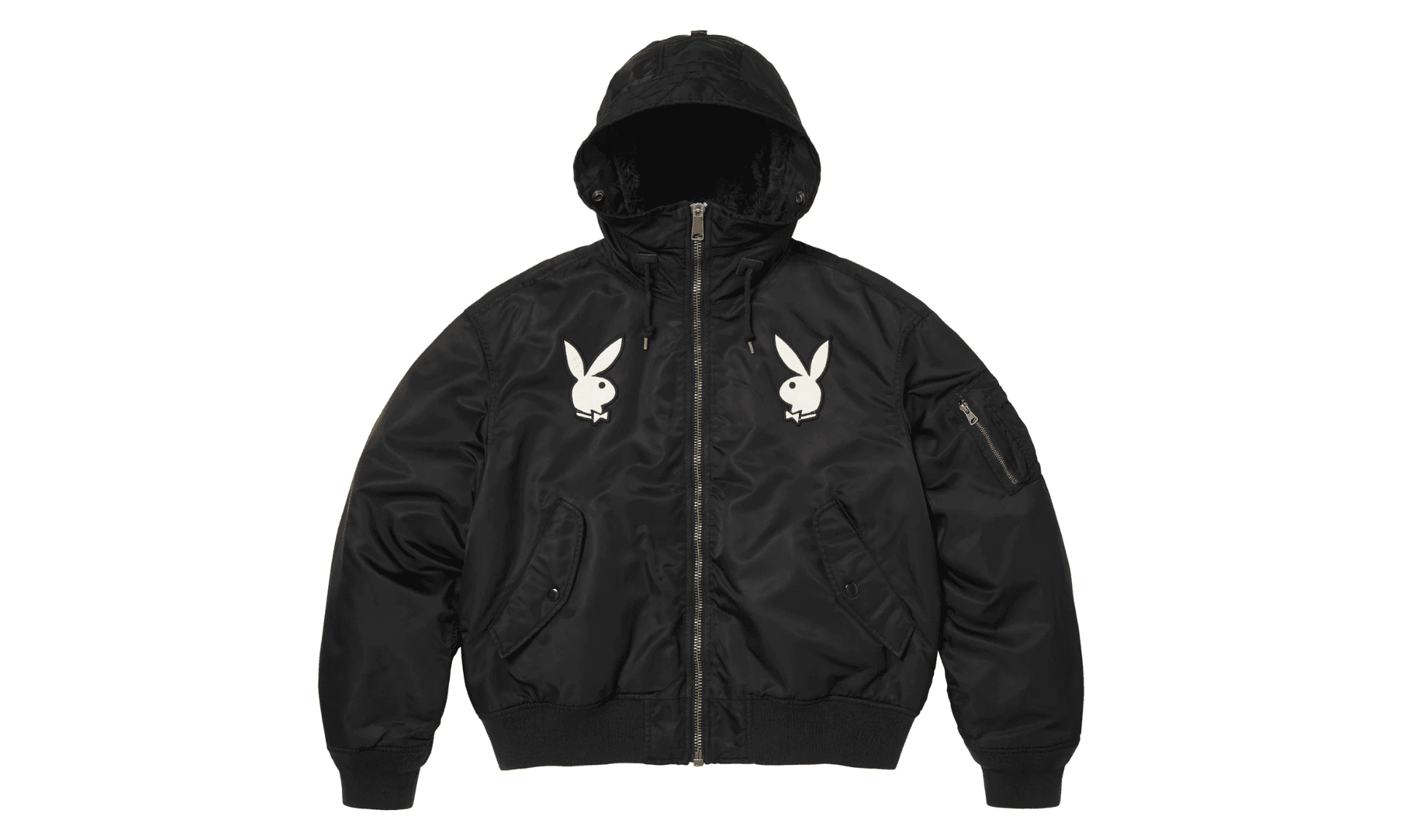 Supreme Playboy Hooded MA-1 Black | OVERCEZ