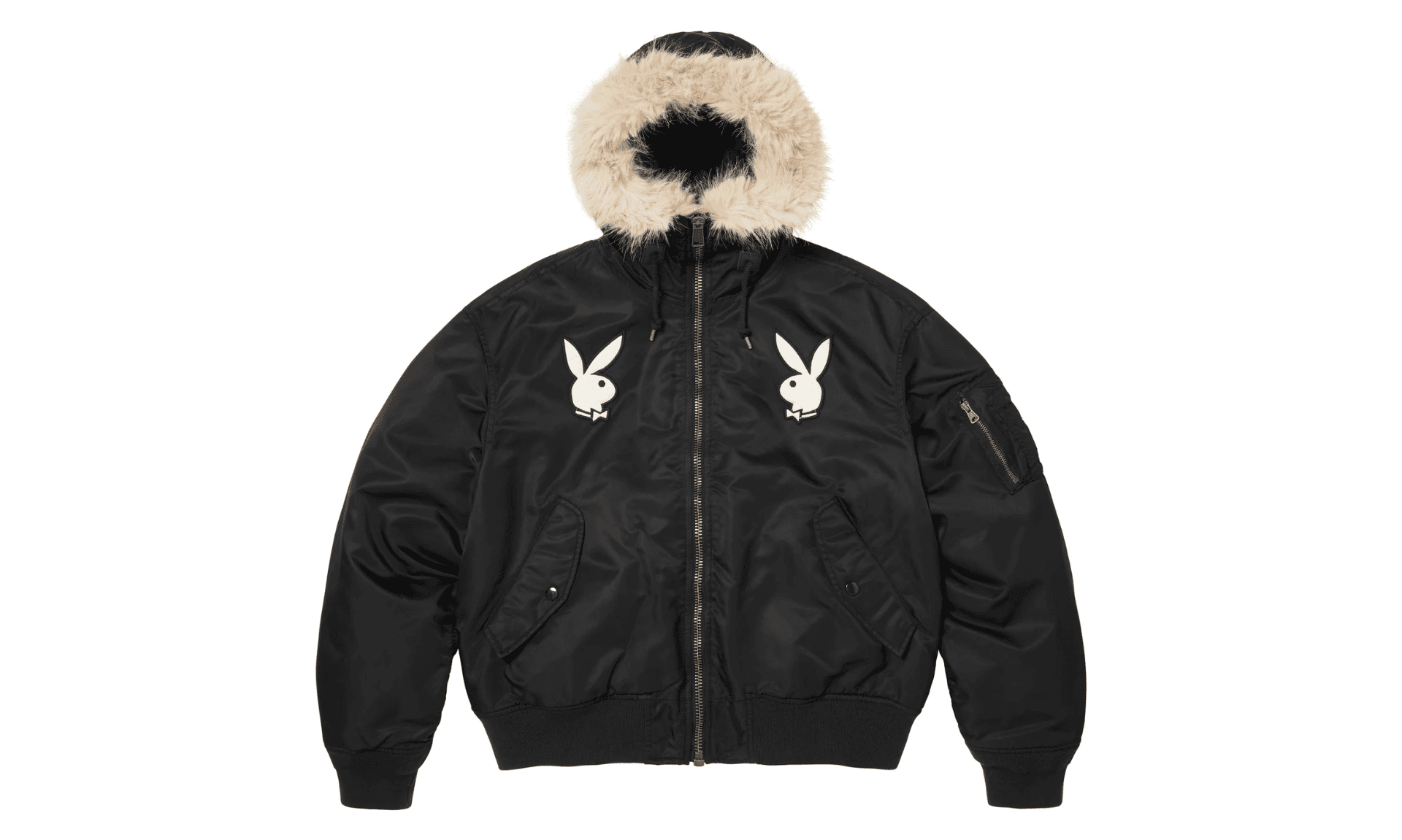 Supreme Playboy Hooded MA-1 Black | OVERCEZ