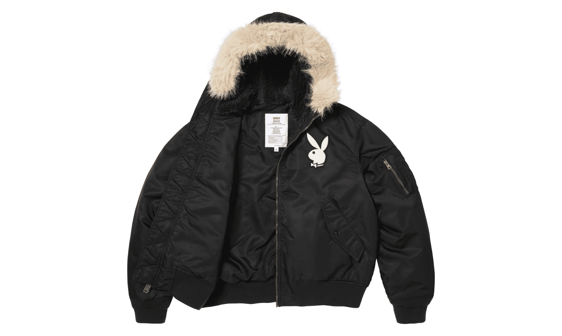 Supreme Playboy Hooded MA-1 Black | OVERCEZ
