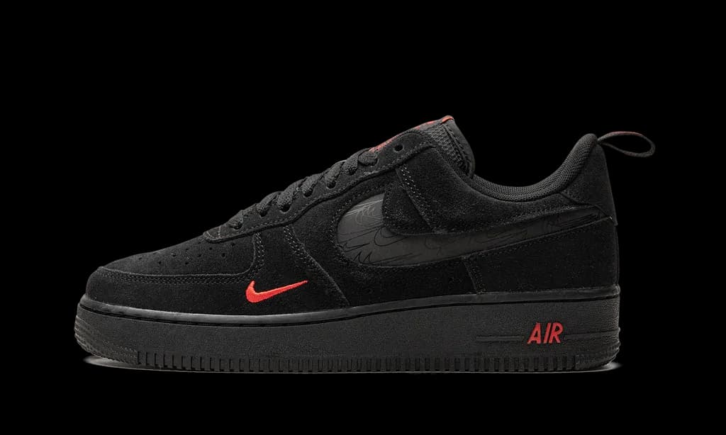 Nike Air Force 1 Low Multi-Swoosh Black Crimson | OVERCEZ