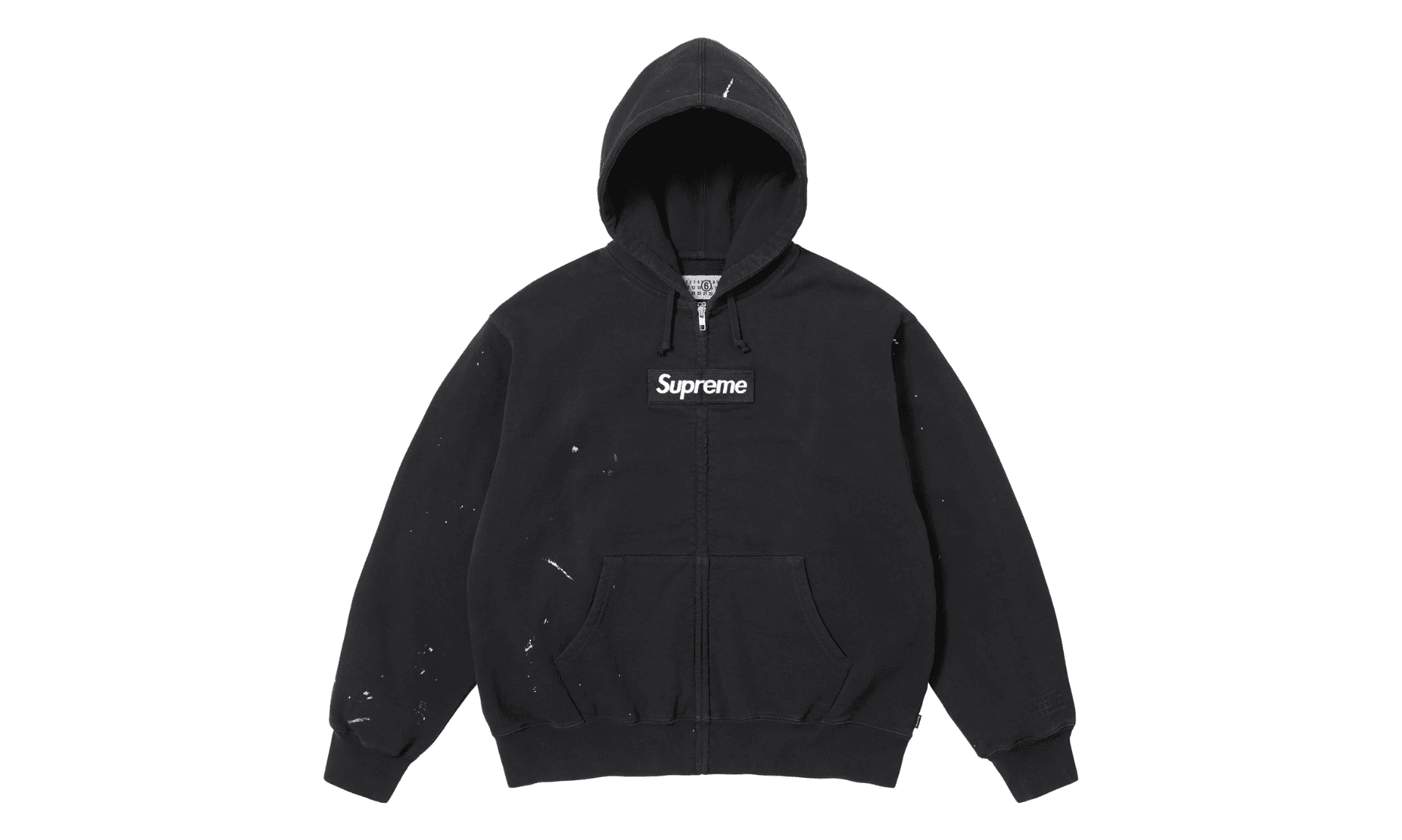 Supreme MM6 Maison Margiela Box Logo Zip Up Hooded Sweatshirt Black | OVERCEZ