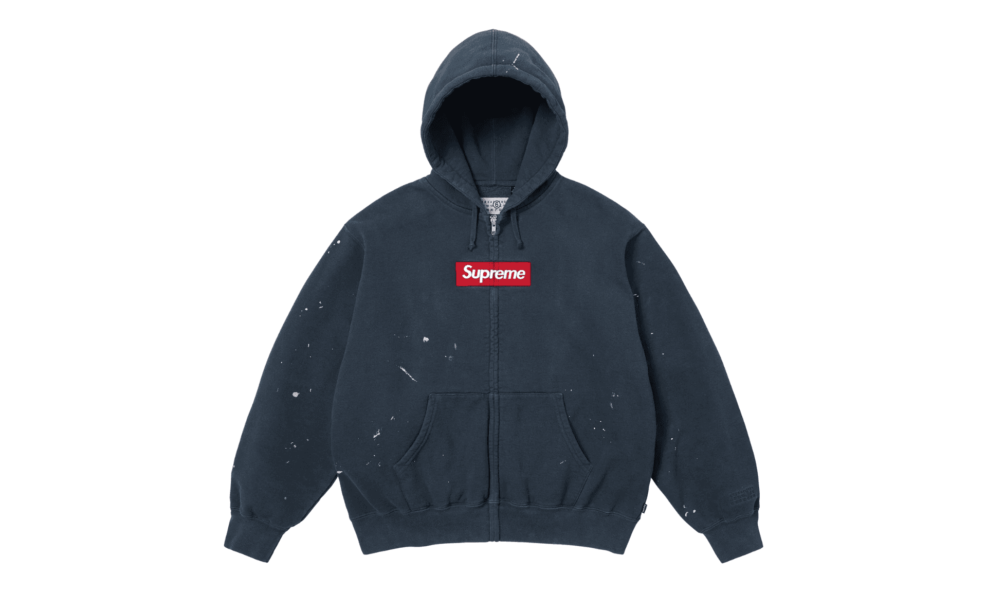 Supreme MM6 Maison Margiela Box Logo Zip Up Hooded Sweatshirt Navy
