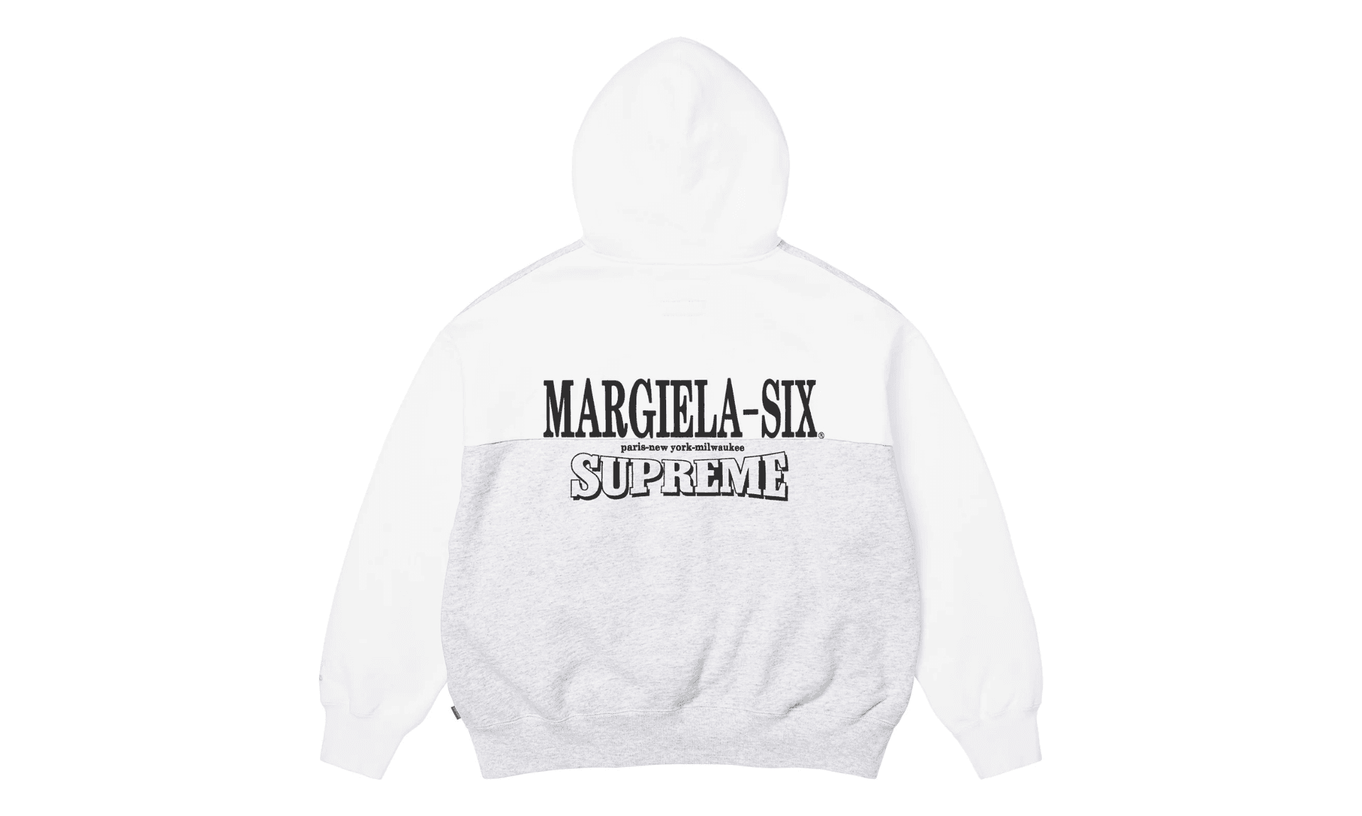Supreme MM6 Maison Margiela Eagle Zip Up Hooded Sweatshirt White Grey | OVERCEZ