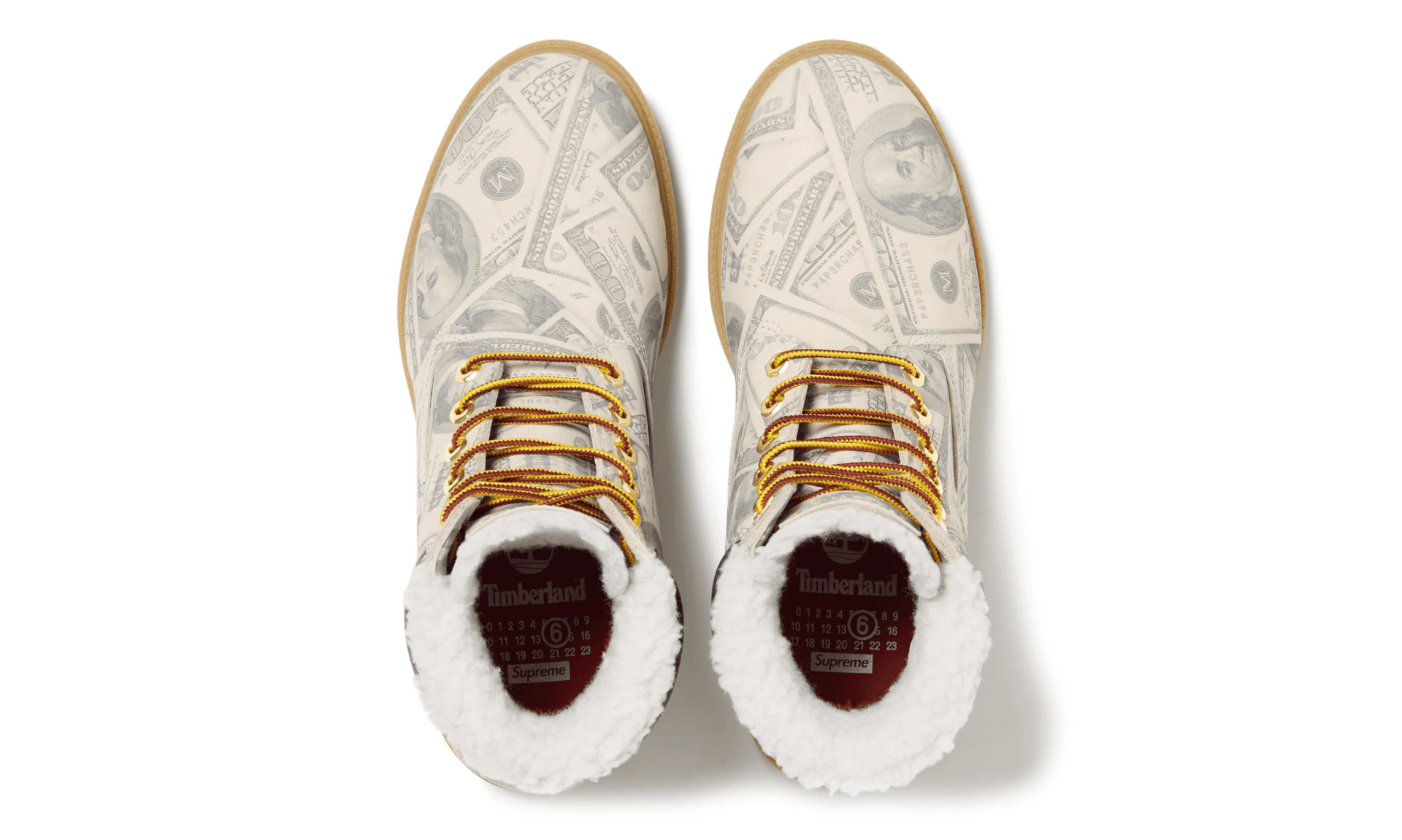 Timberland 6" Premium Waterproof Boot Supreme x MM6 Maison Margiela $100 Bills | OVERCEZ