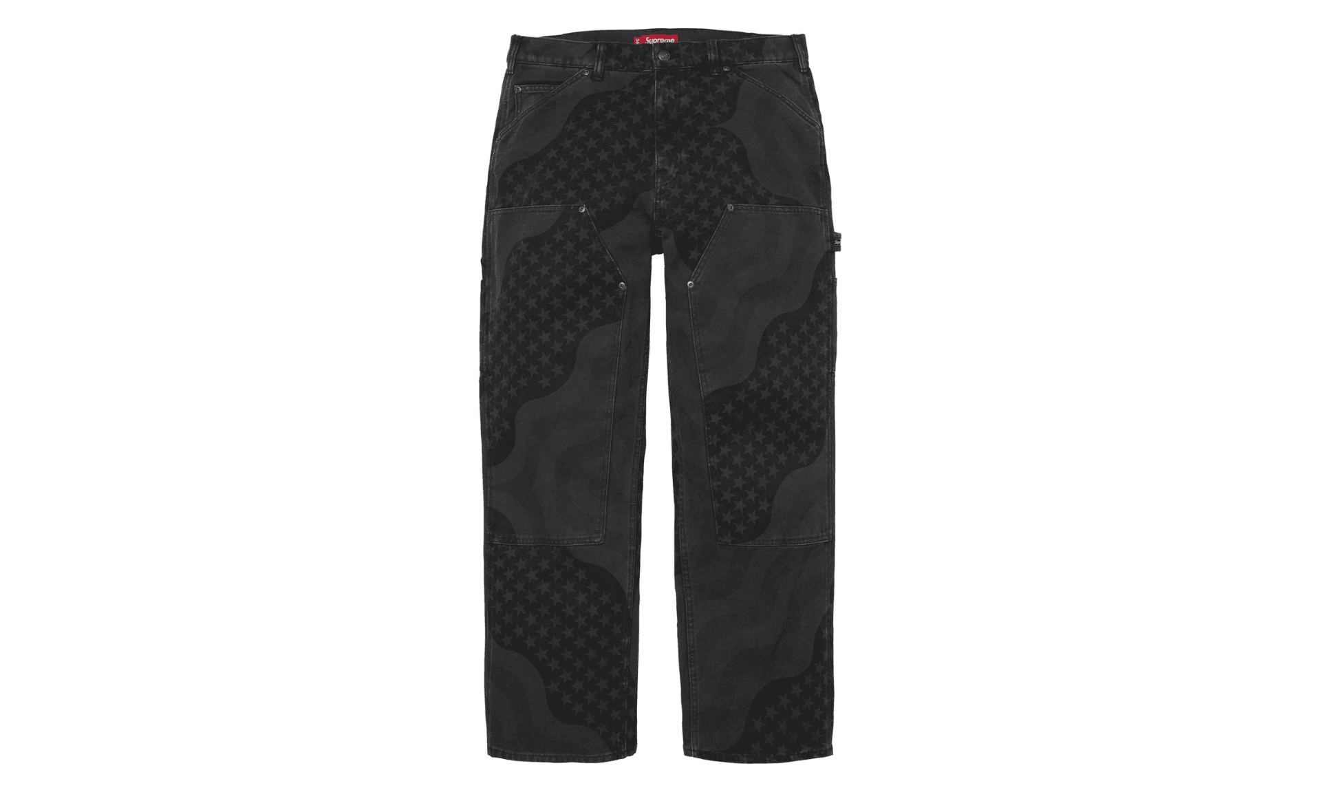 Supreme Flag Double Knee Painter Pant Black | OVERCEZ