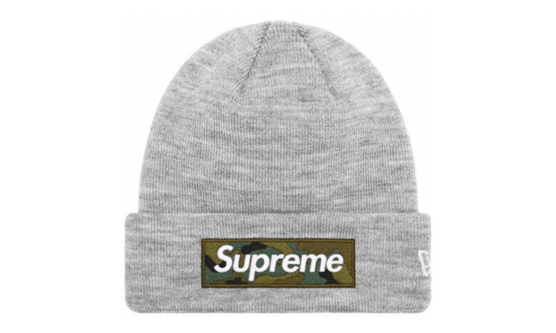 Supreme New Era Box Logo Beanie Heather Grey (FW23)