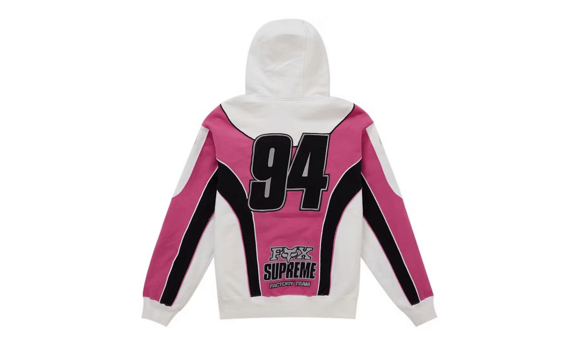 Supreme Fox Racing Zip Up Hooded Sweatshirt White