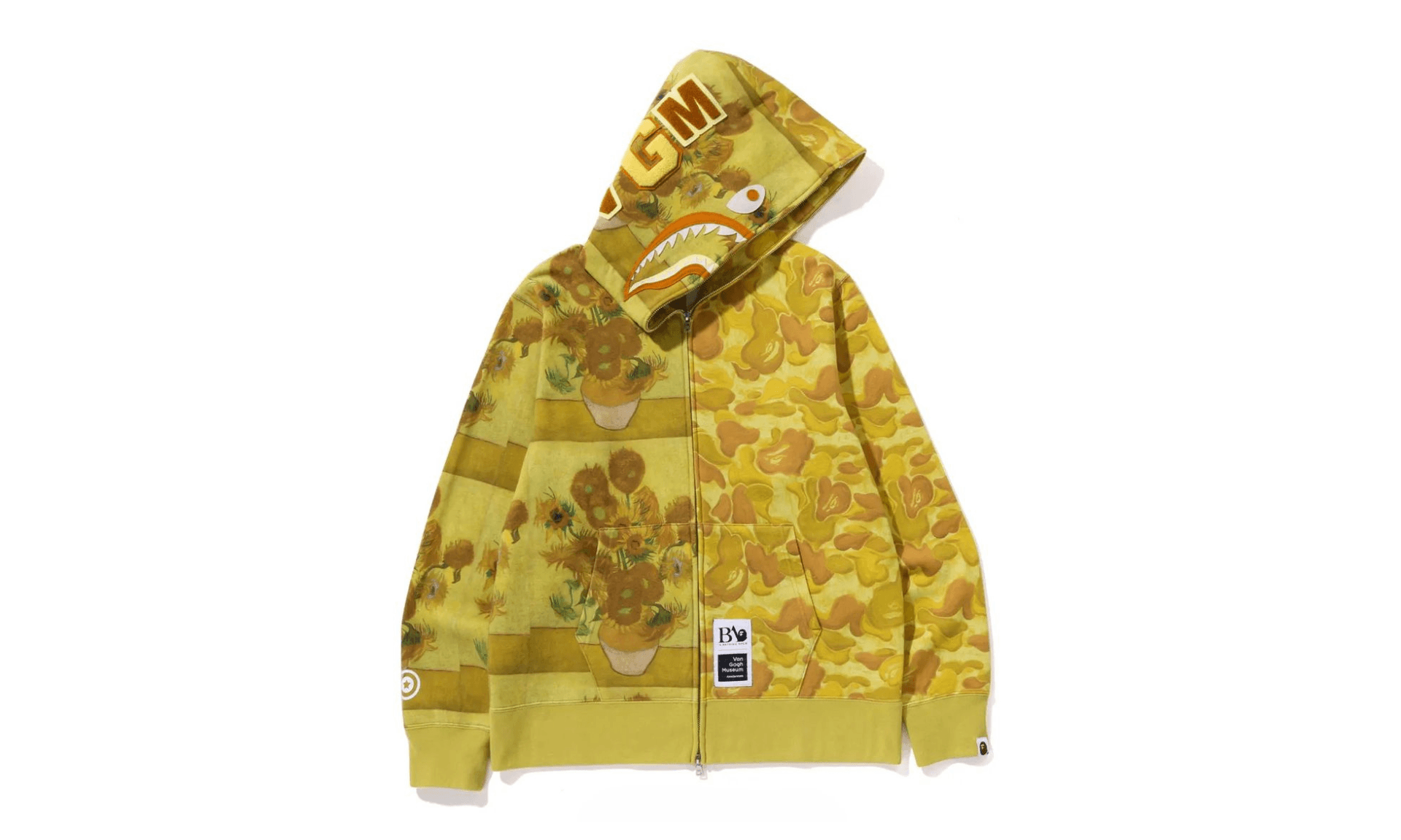 BAPE x Van Gogh Museum Shark Full Zip Hoodie Yellow | OVERCEZ