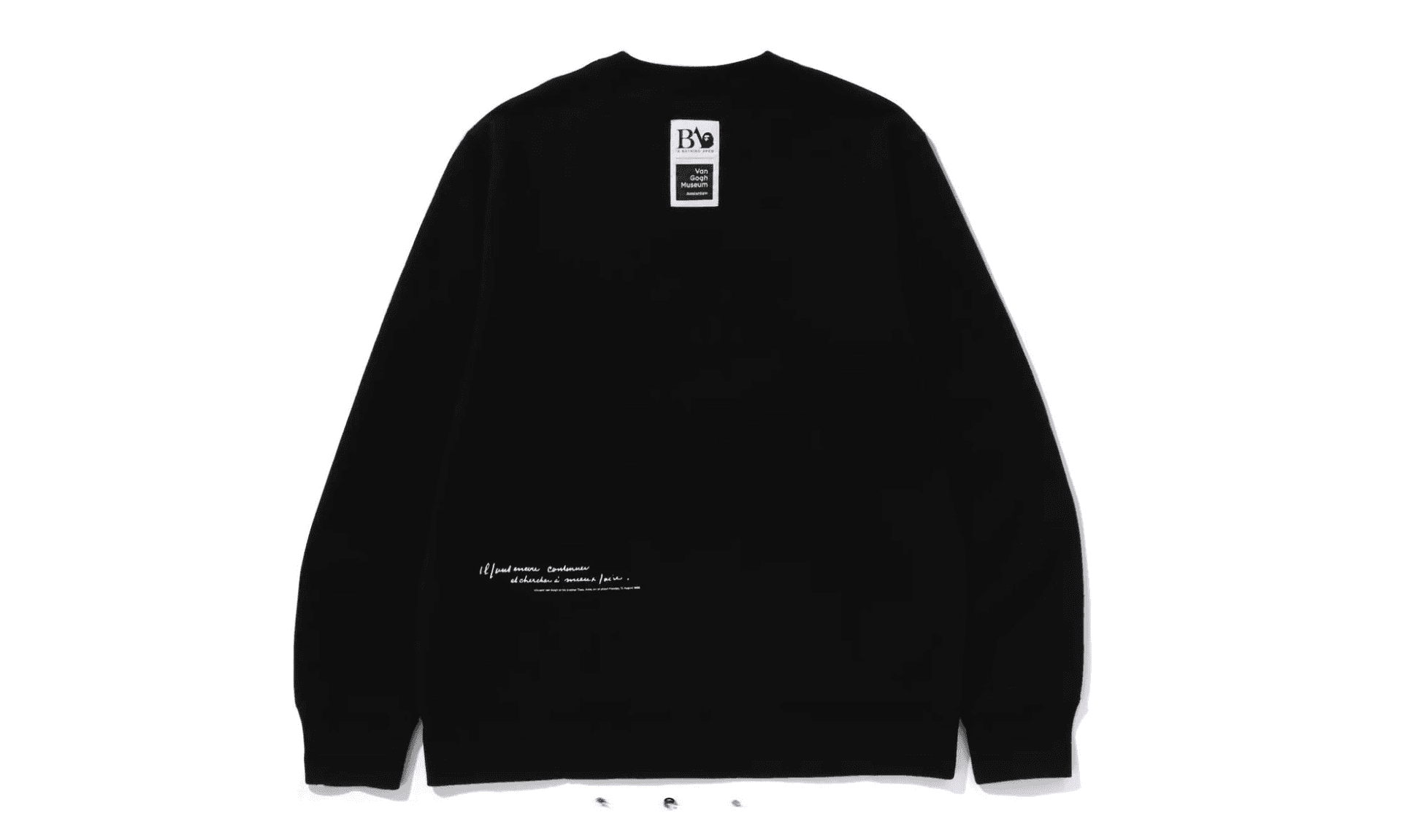 BAPE x Van Gogh Museum College Crewneck Sweatshirt Black Brown | OVERCEZ