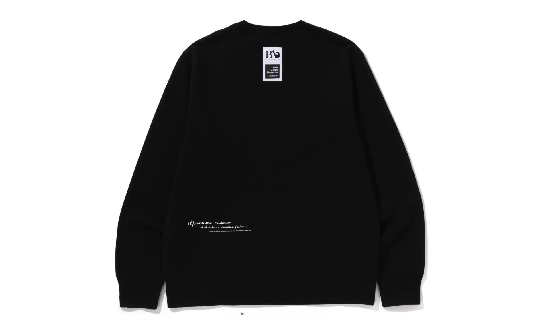 BAPE x Van Gogh Museum College Crewneck Sweatshirt Black Blue