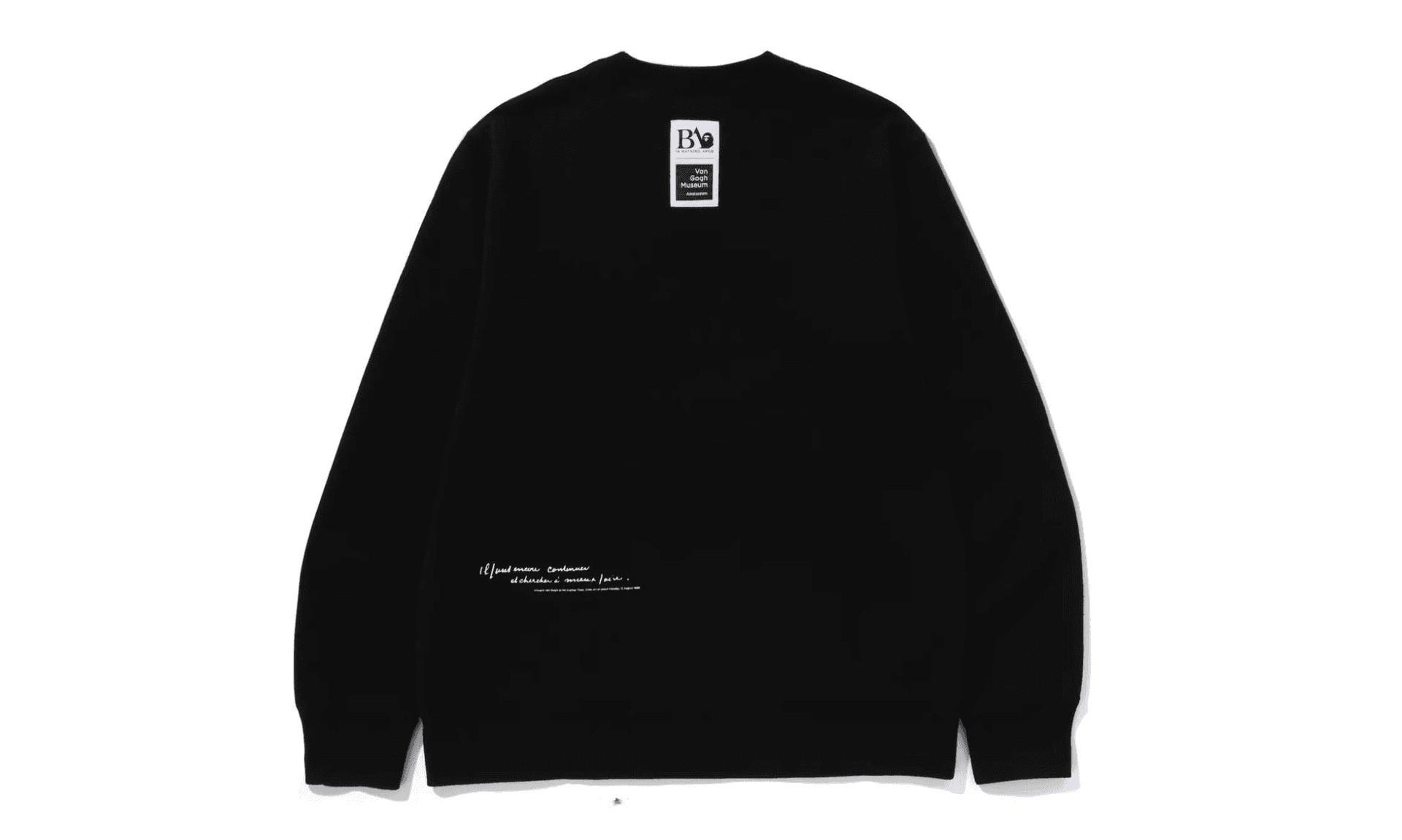 BAPE x Van Gogh Museum College Crewneck Sweatshirt Black Blue | OVERCEZ