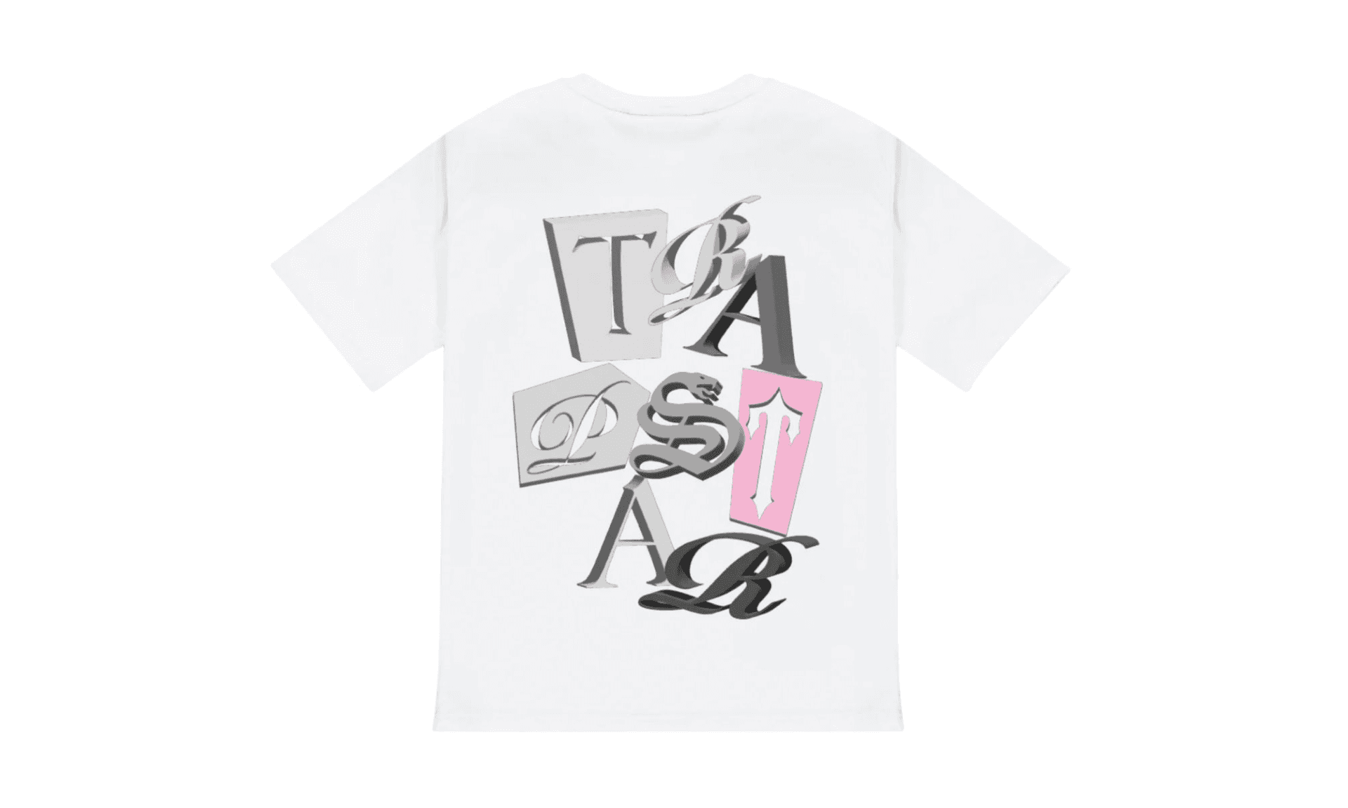 Trapstar Script White Pink Tee | OVERCEZ