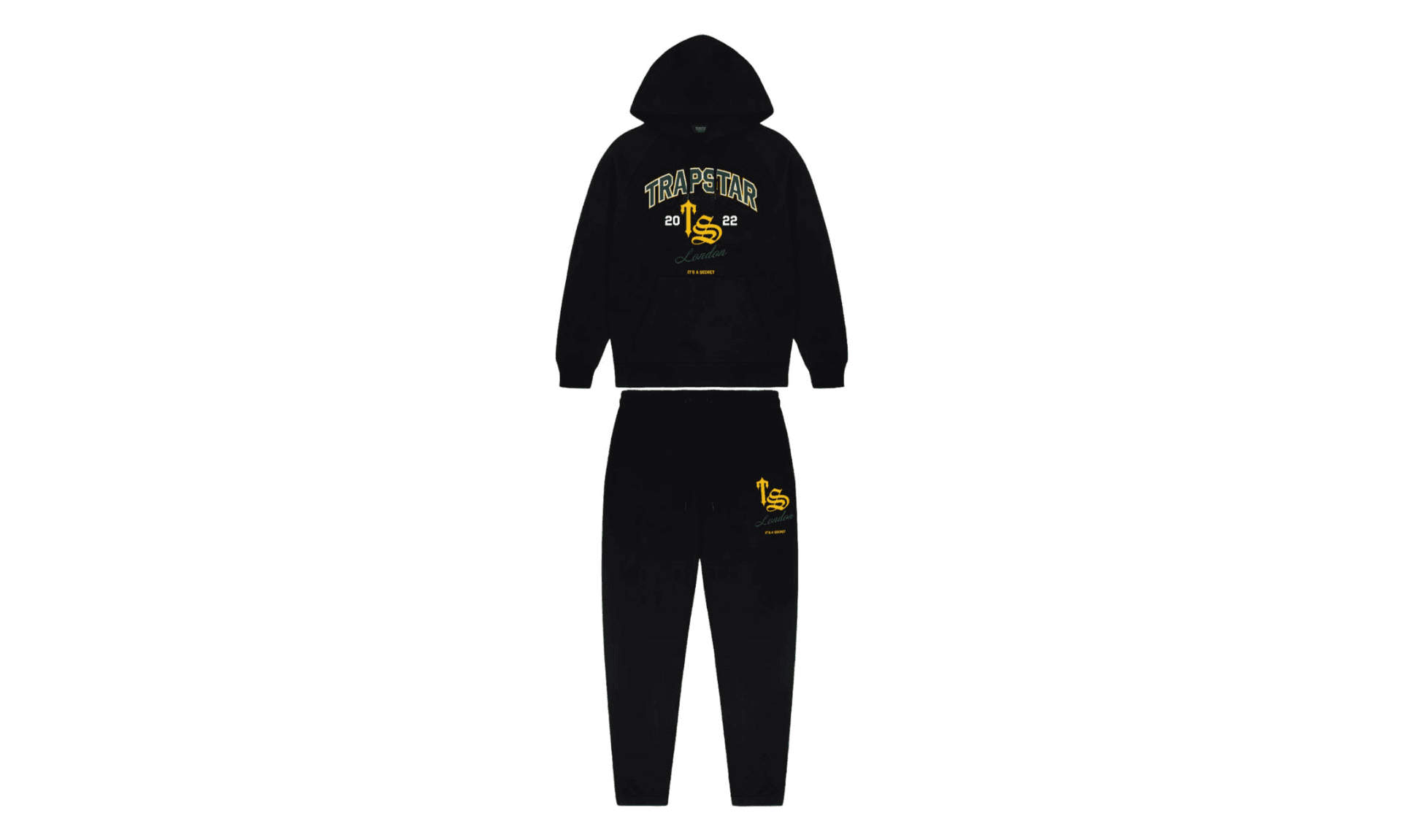 Trapstar TS Varsity Hoodie Tracksuit Black | OVERCEZ