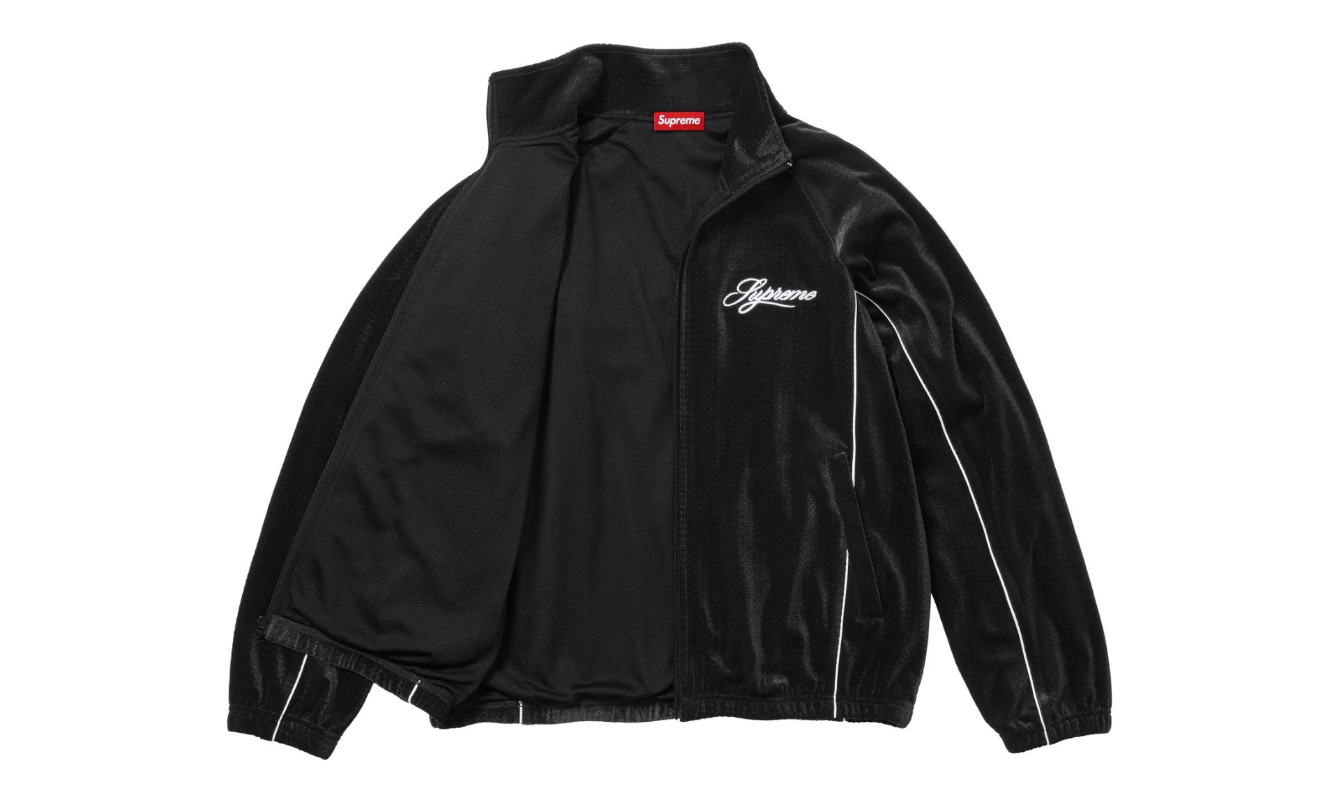 Supreme Velour Mesh Track Jacket Black
