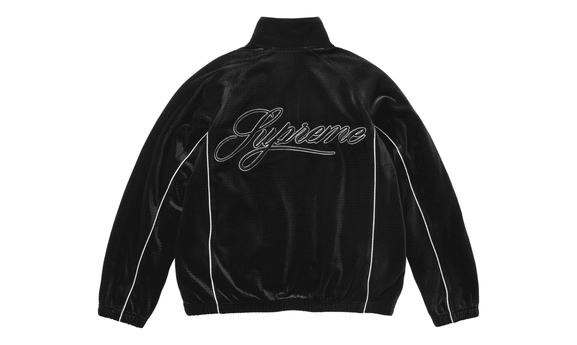 Supreme Velour Mesh Track Jacket Black | OVERCEZ