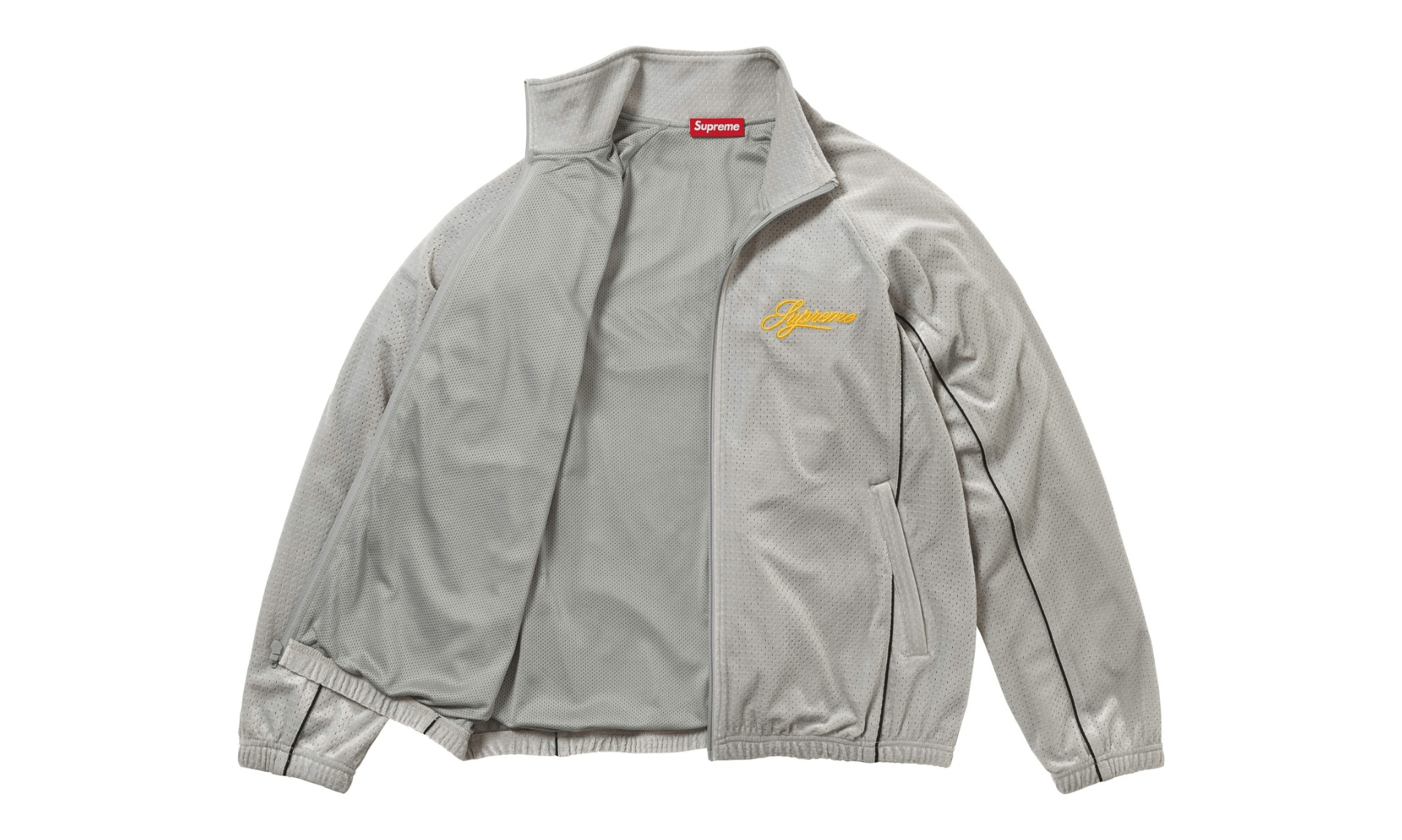 Supreme Velour Mesh Track Jacket Silver