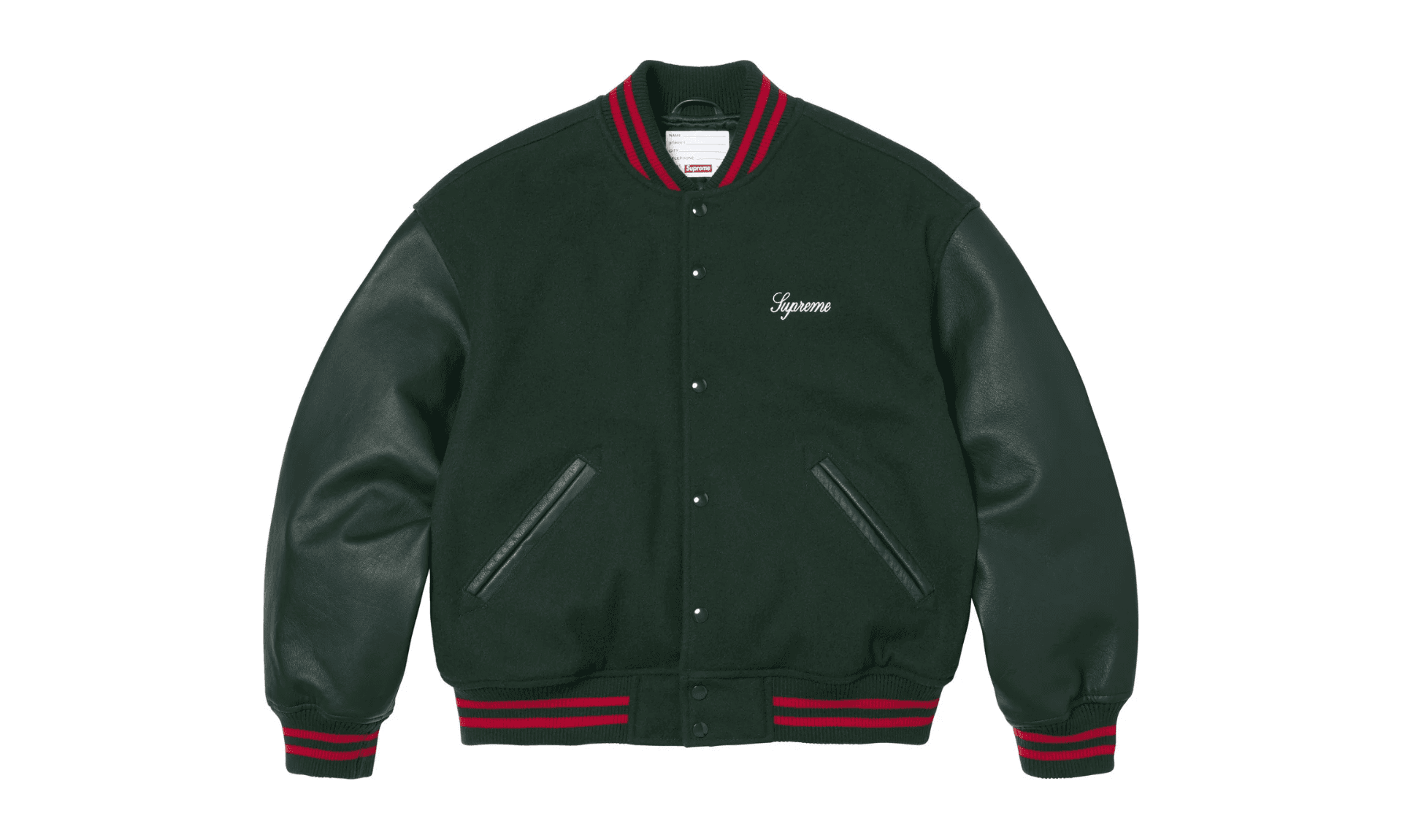 Supreme Cross Varsity Jacket Dark Green | OVERCEZ