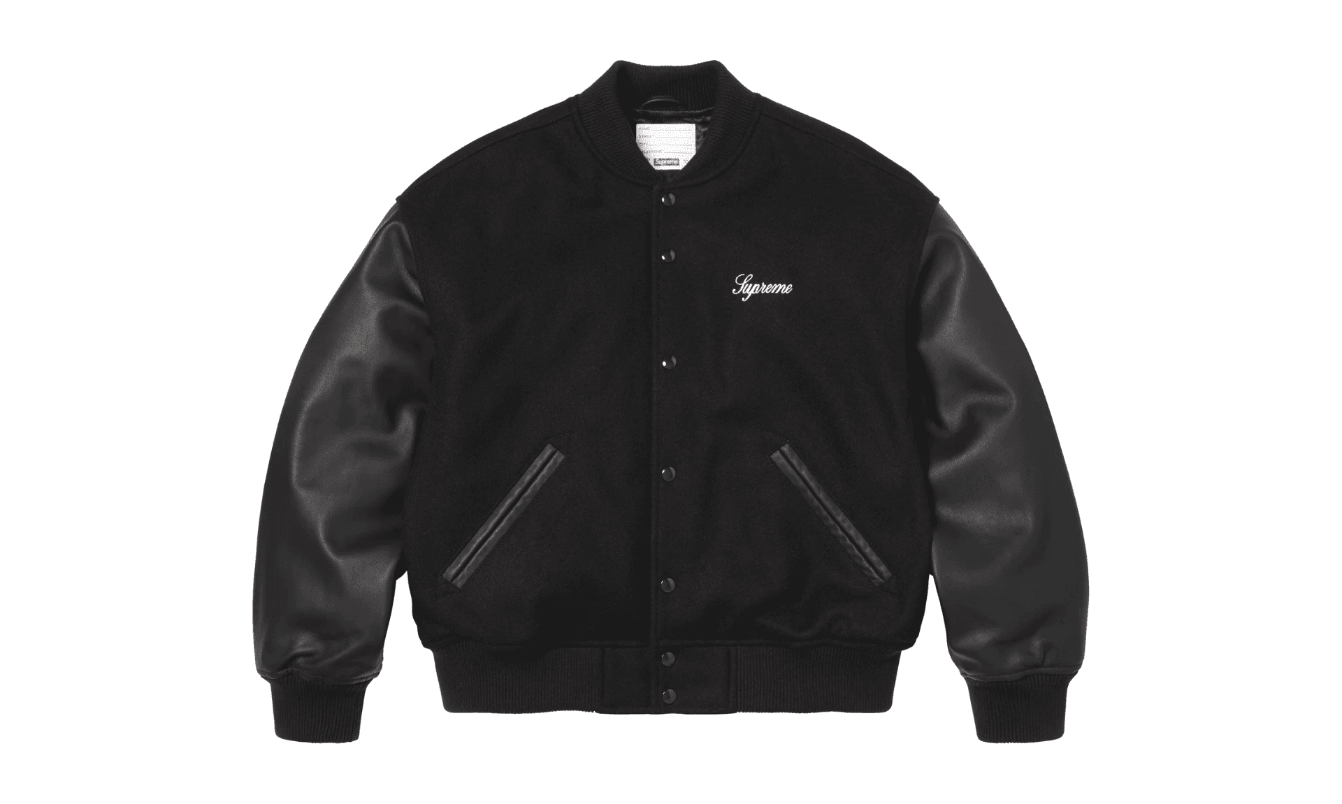 Supreme Cross Varsity Jacket Black | OVERCEZ