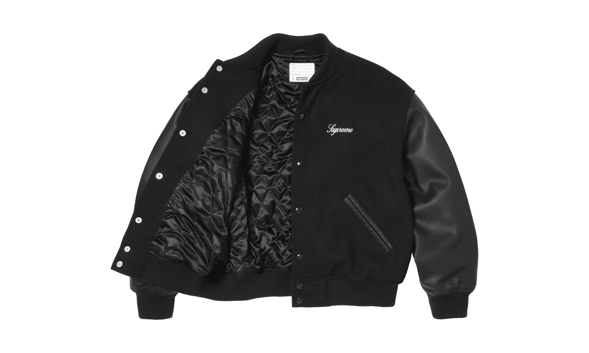 Supreme Cross Varsity Jacket Black | OVERCEZ