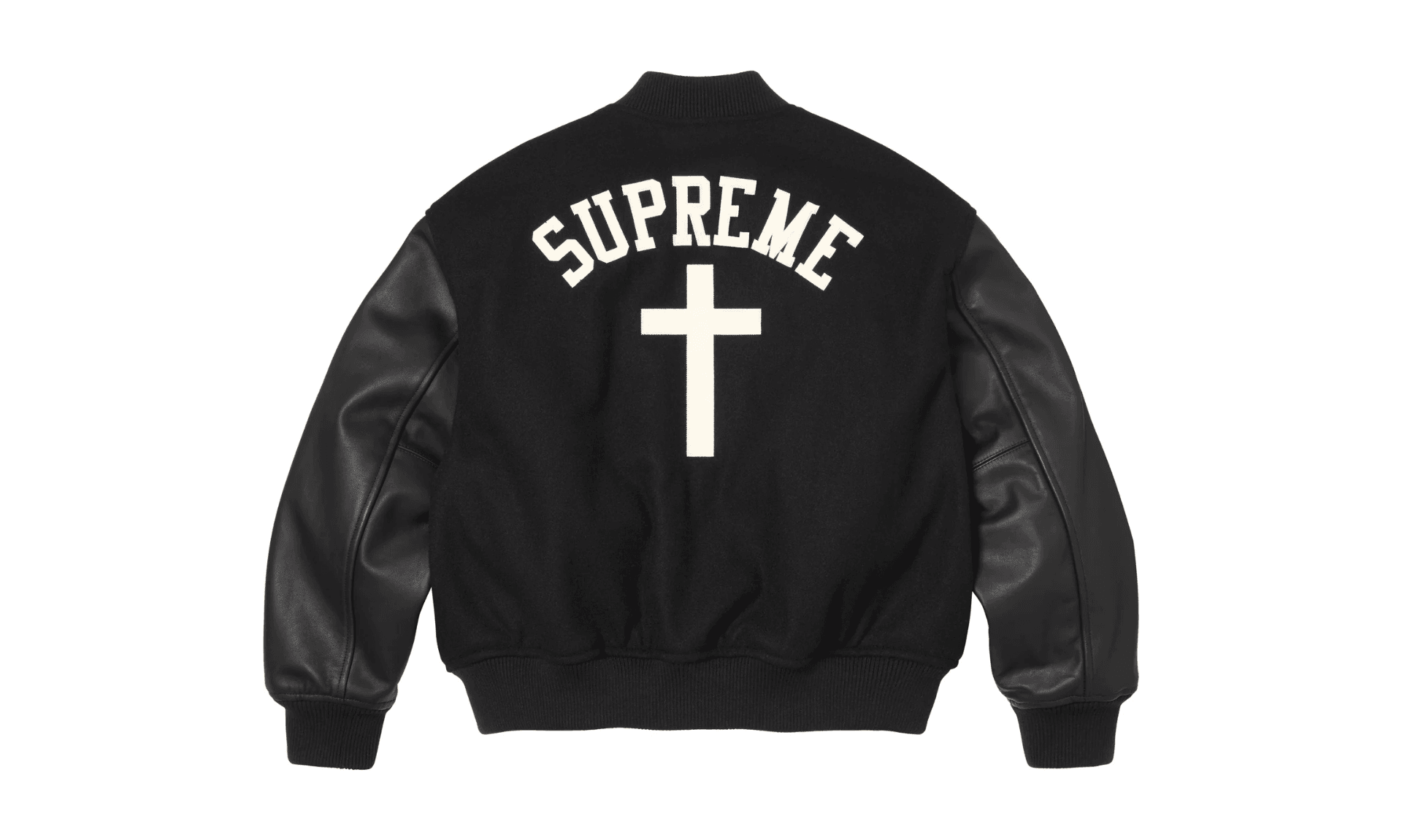 Supreme Cross Varsity Jacket Black