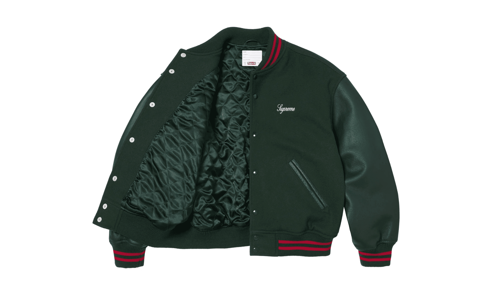 Supreme Cross Varsity Jacket Dark Green | OVERCEZ