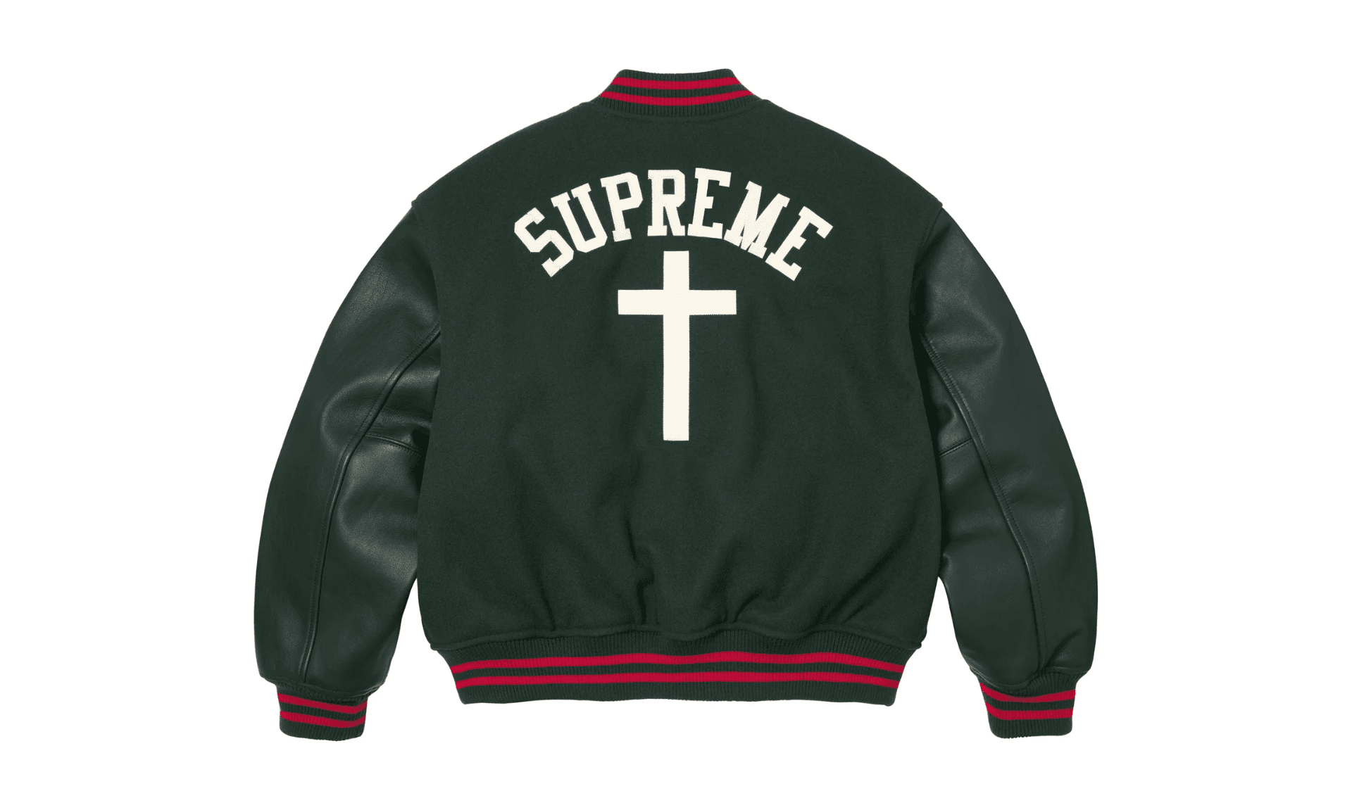 Supreme Cross Varsity Jacket Dark Green | OVERCEZ
