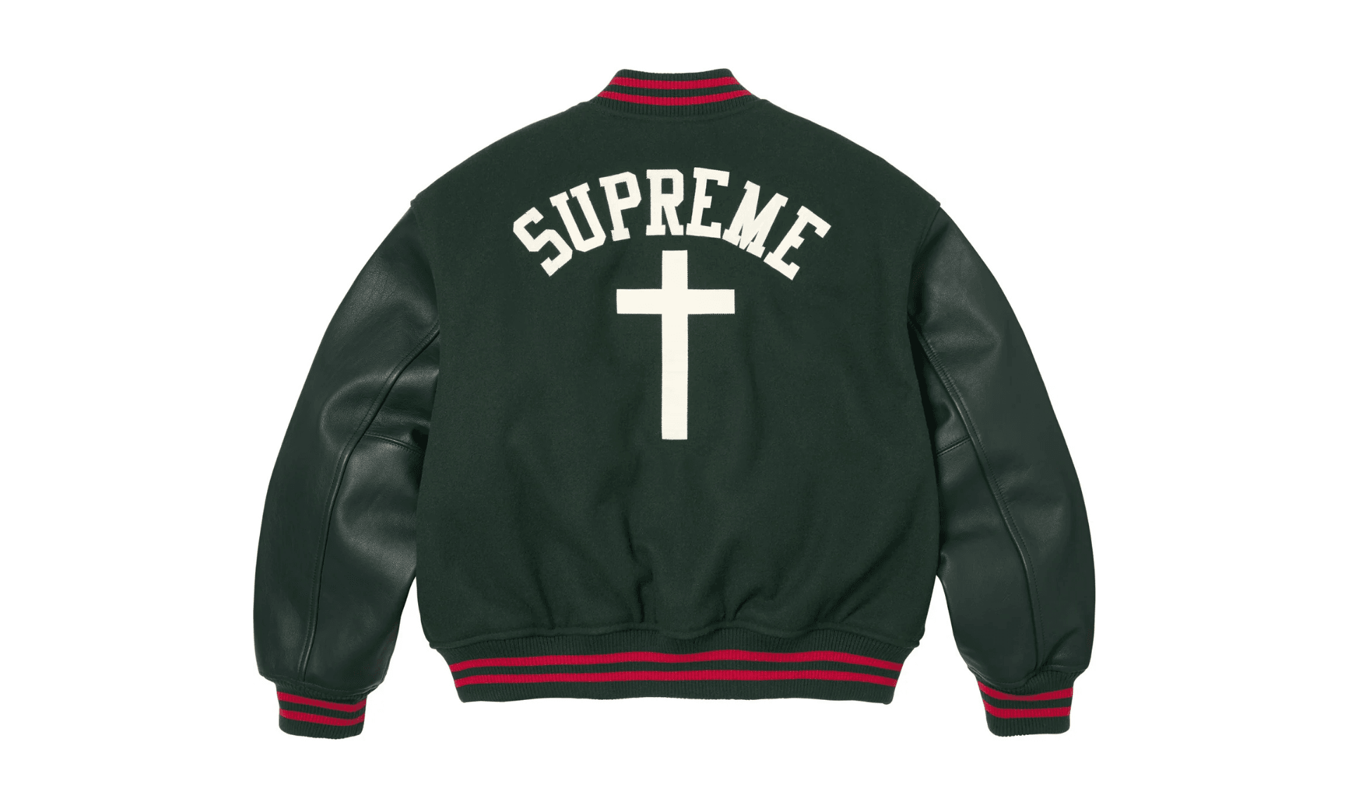 Supreme Cross Varsity Jacket Dark Green
