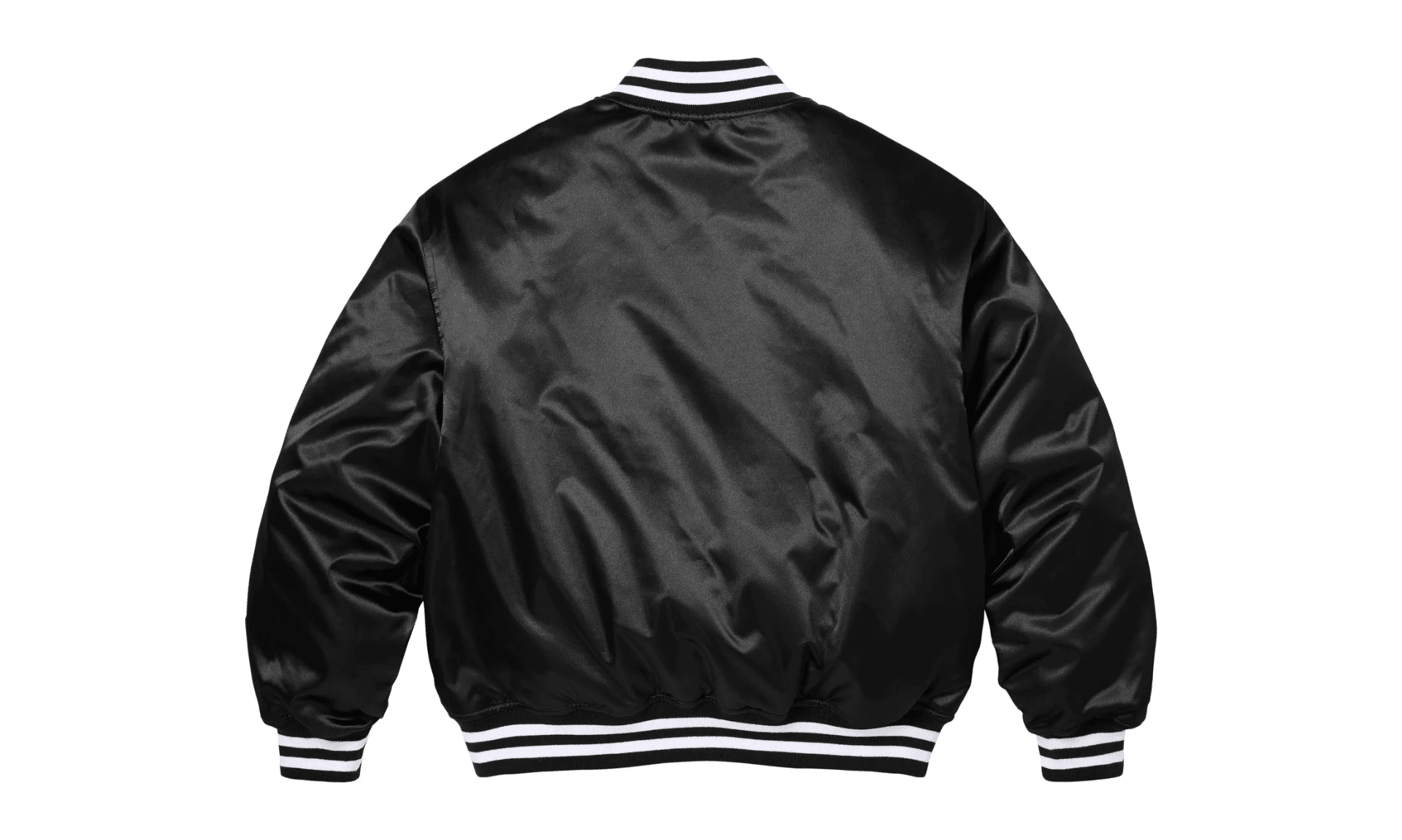 Supreme Champion Satin Varsity Jacket Black | OVERCEZ