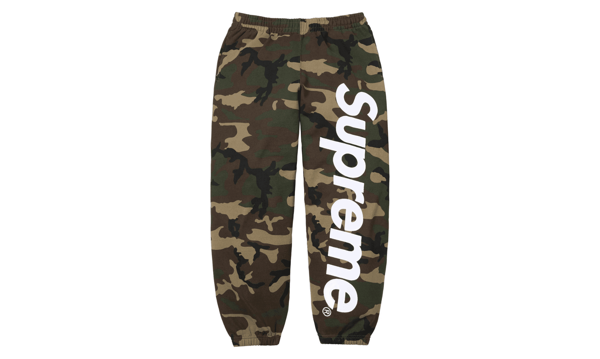 Supreme Satin Applique Sweatpant Woodland Camo