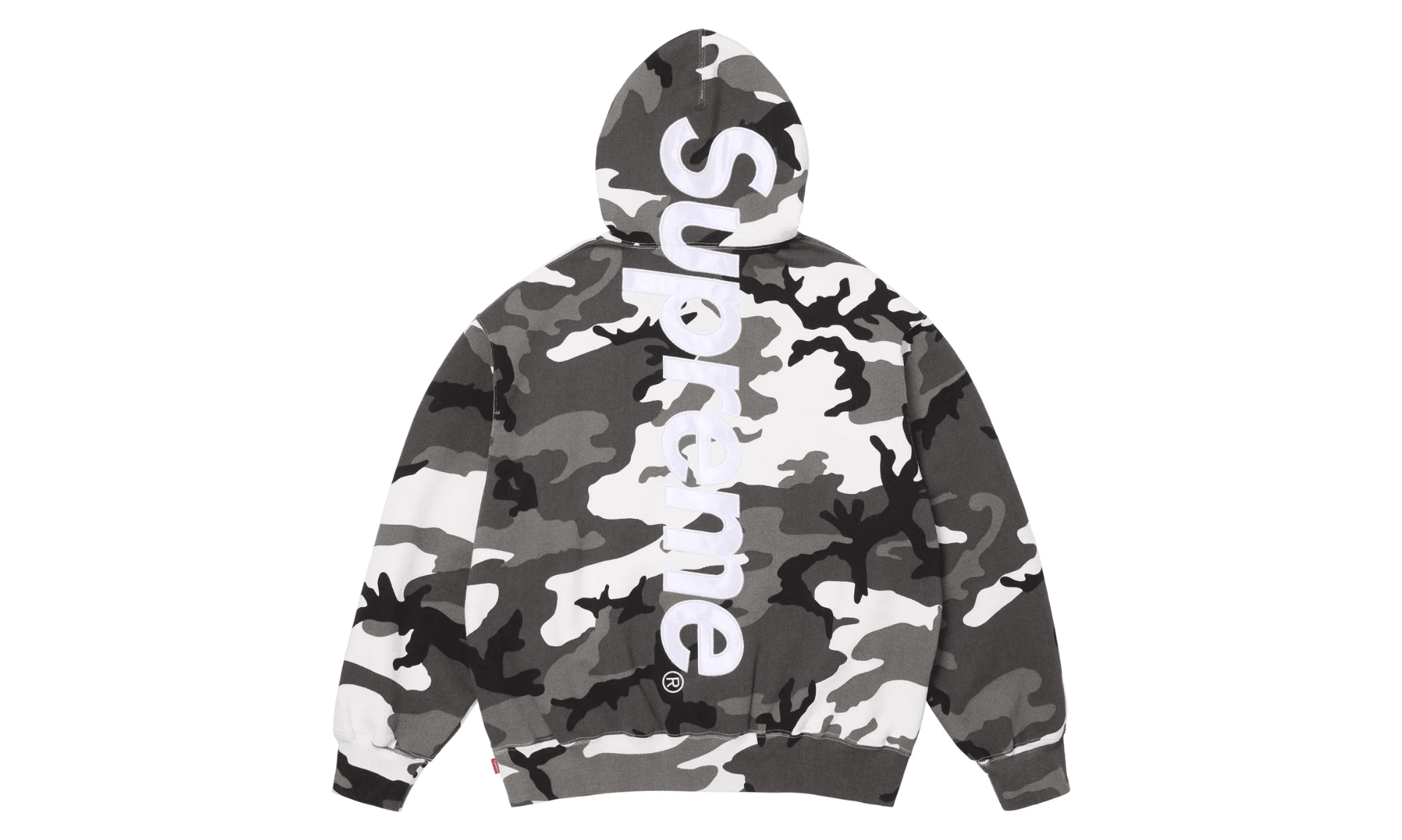 Supreme Satin Applique Hooded Sweatshirt Snow Camo