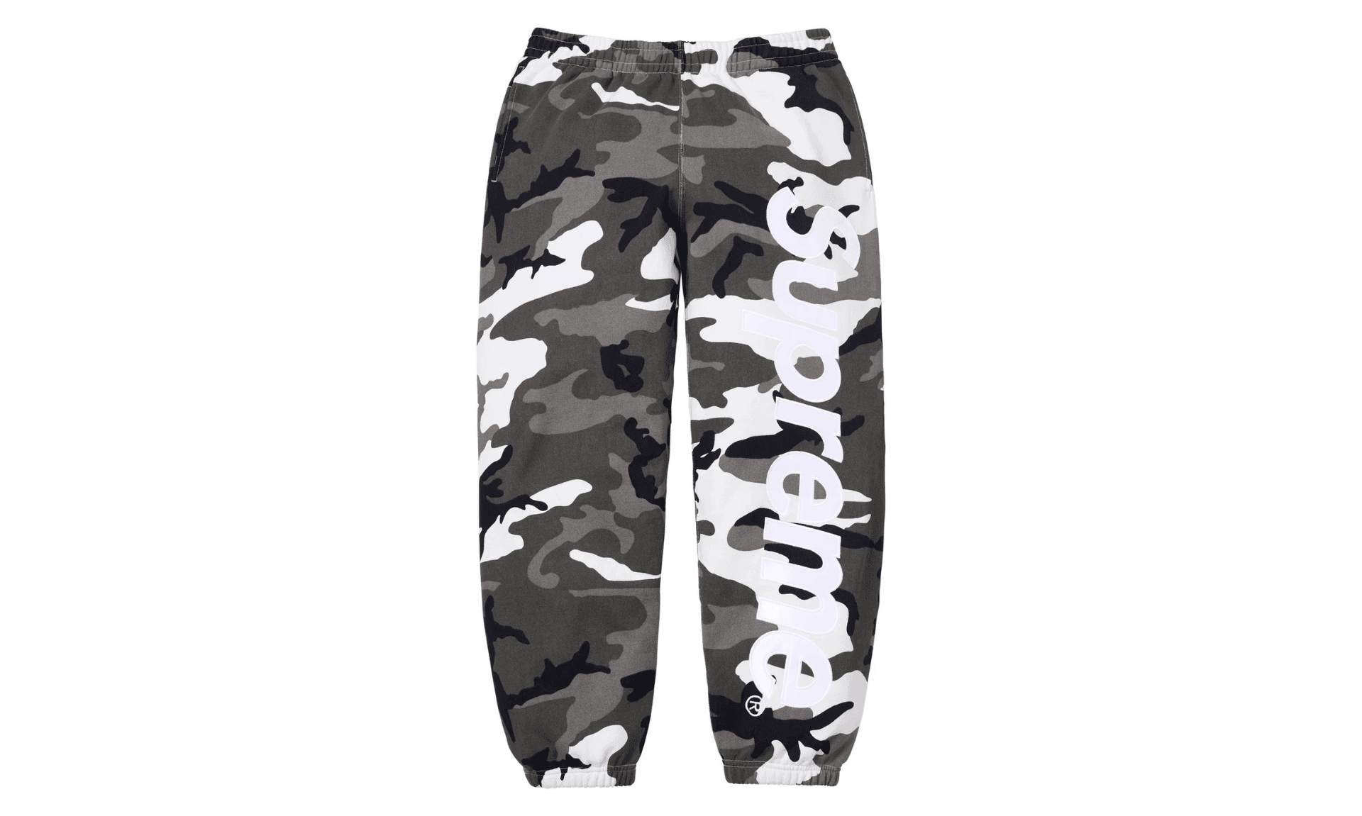 Supreme Satin Applique Sweatpant Snow Camo