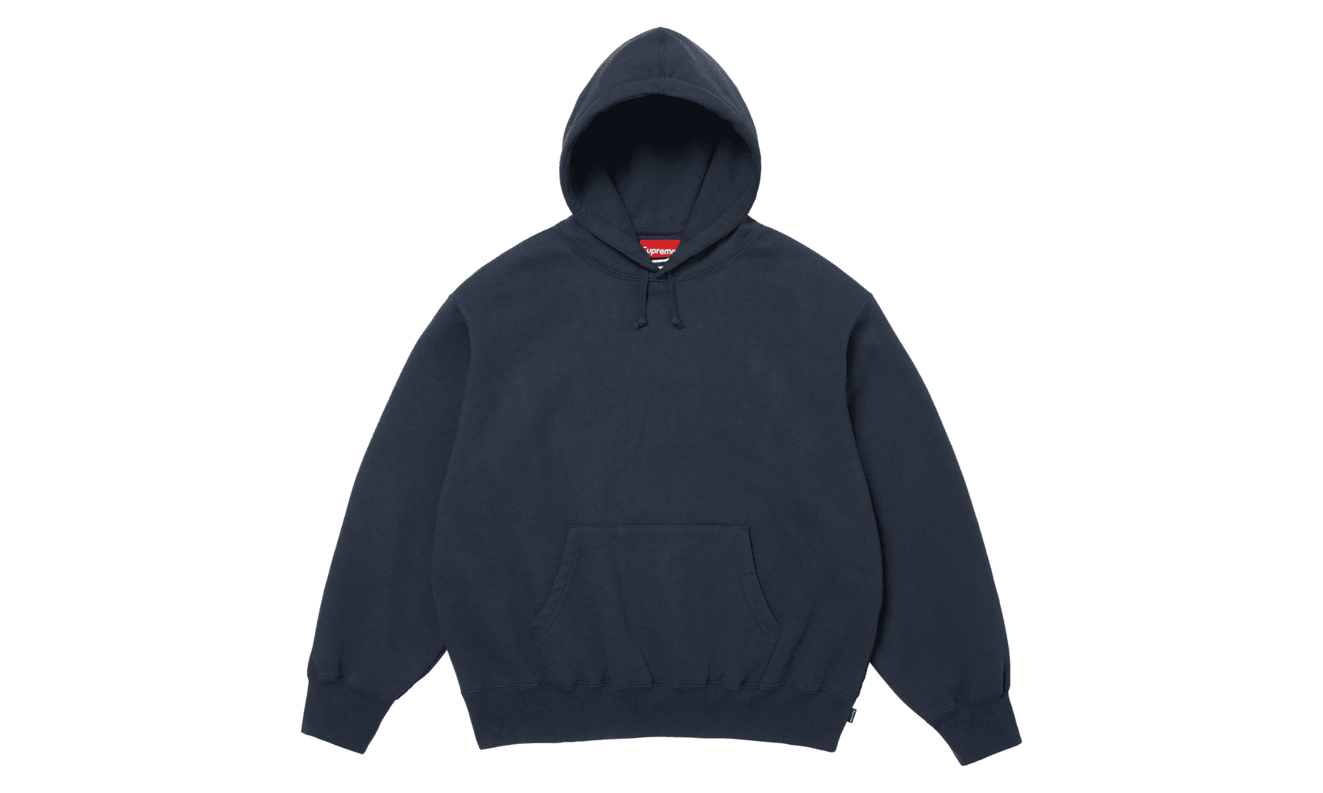 Supreme Satin Applique Hooded Sweatshirt Navy | OVERCEZ