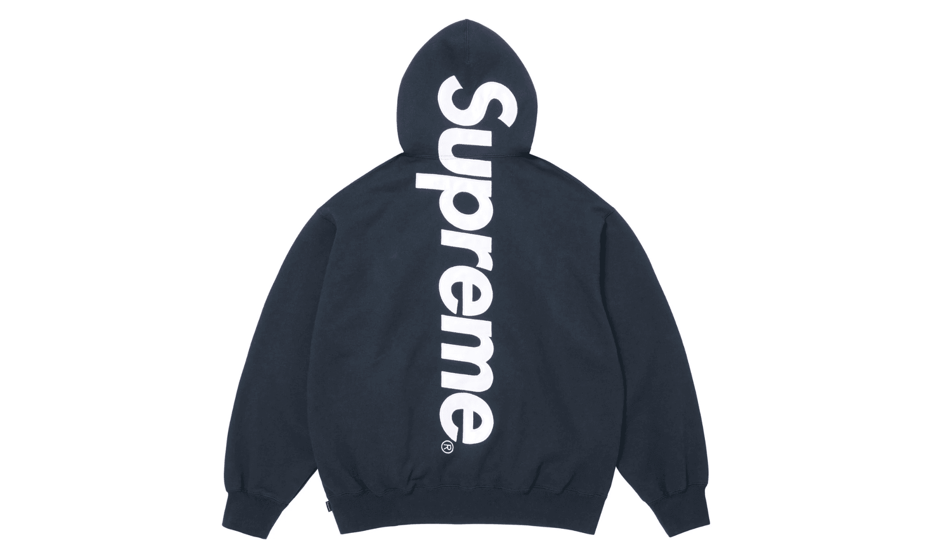 Supreme Satin Applique Hooded Sweatshirt Navy