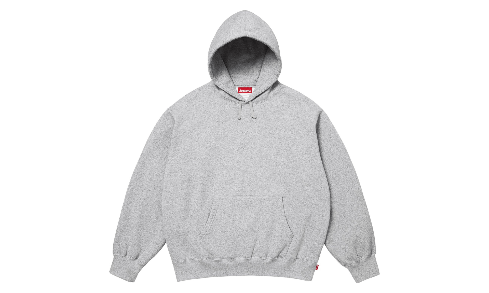 Supreme Satin Applique Hooded Sweatshirt Heather Grey