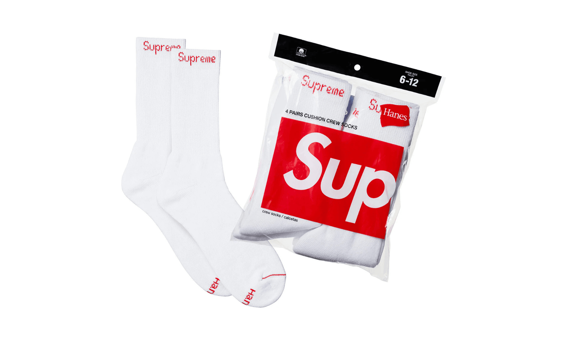 Skarpetki Supreme Białe Hanes (1 para)