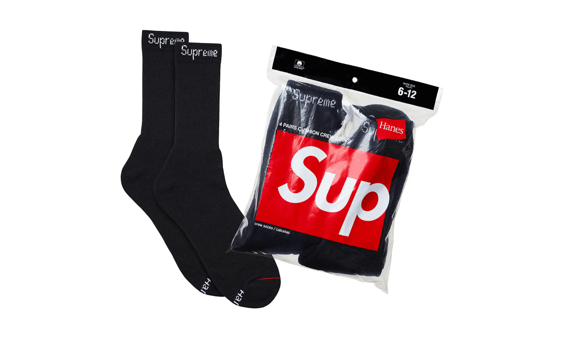 Skarpetki Supreme Czarne Hanes (1 para)