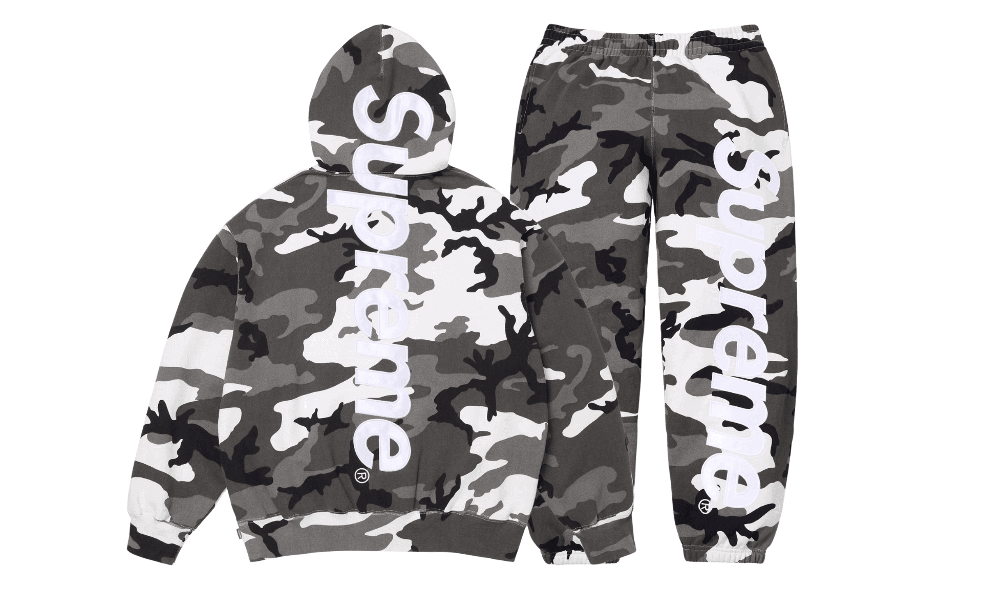 Komplet dresowy Supreme Satin Applique Snow Camo