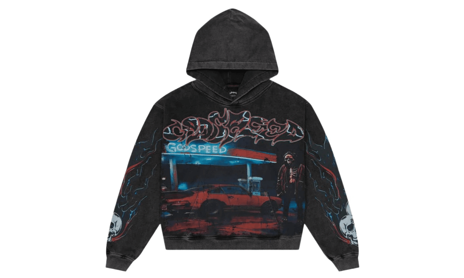 Godspeed Pitstop Hoodie Washed Black | OVERCEZ