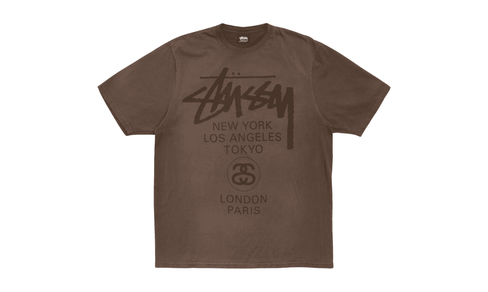 Stussy World Tour Tee Faded Brown | OVERCEZ