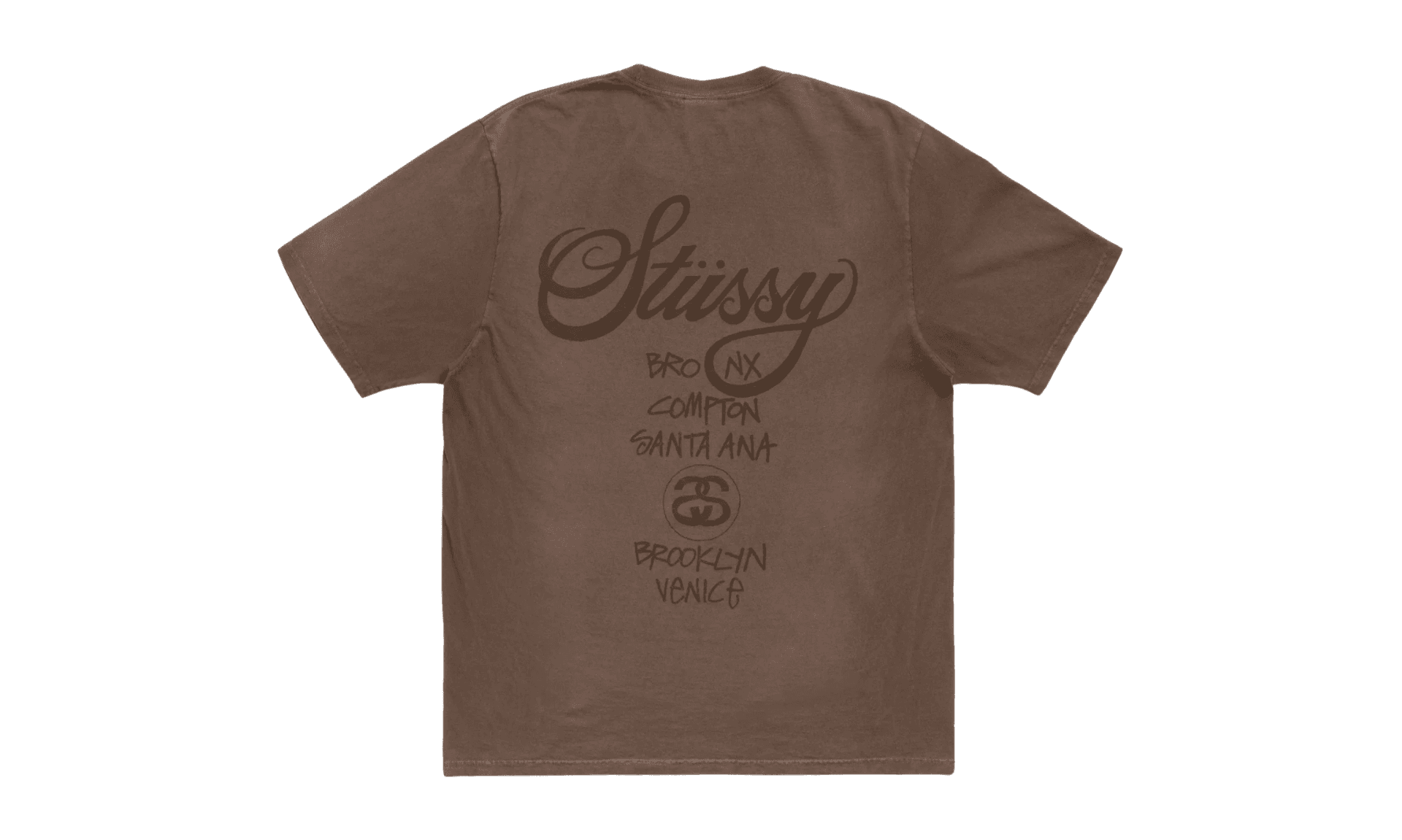 Stussy World Tour Tee Faded Brown | OVERCEZ