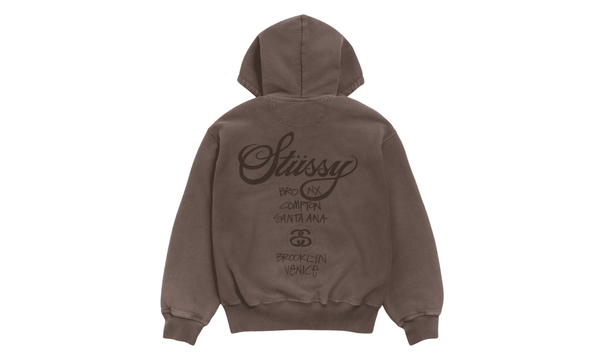 Stussy World Tour Zip Hoodie Faded Brown | OVERCEZ