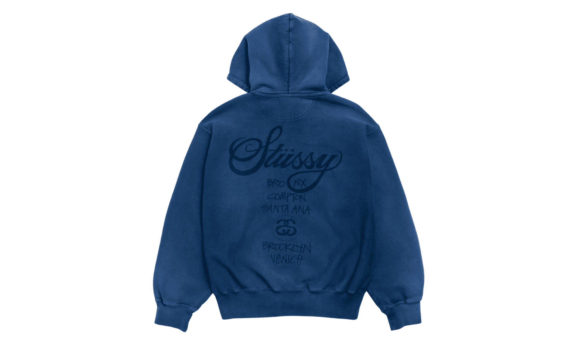 Stussy World Tour Zip Hoodie Faded Navy | OVERCEZ