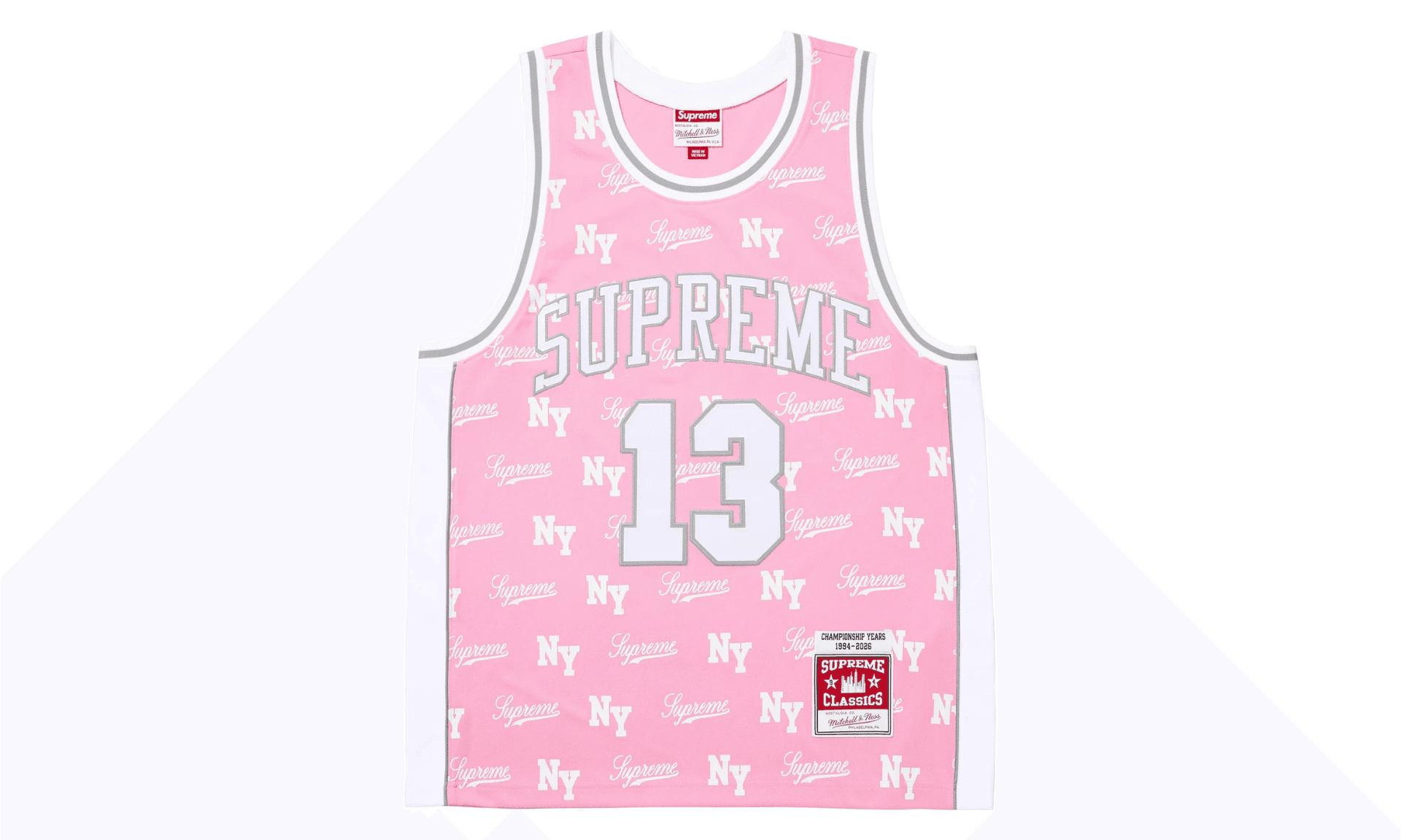 Supreme Mitchell & Ness Monogram Jersey Pink | OVERCEZ