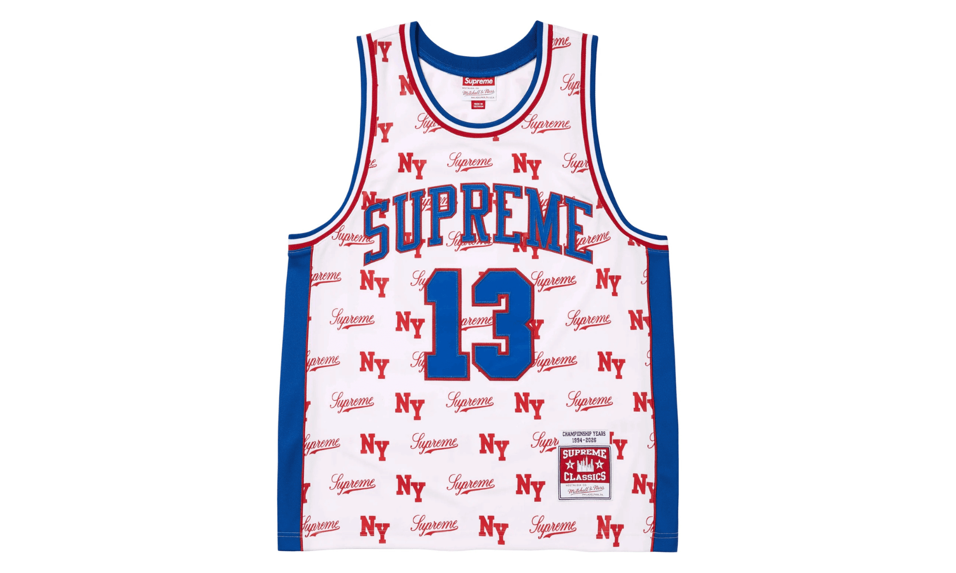 Supreme Mitchell & Ness Monogram Jersey White | OVERCEZ