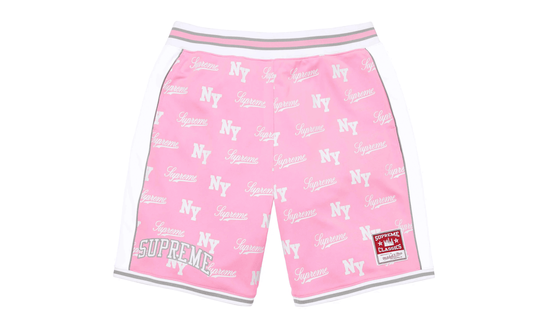 Supreme Mitchell & Ness Monogram Short Pink | OVERCEZ
