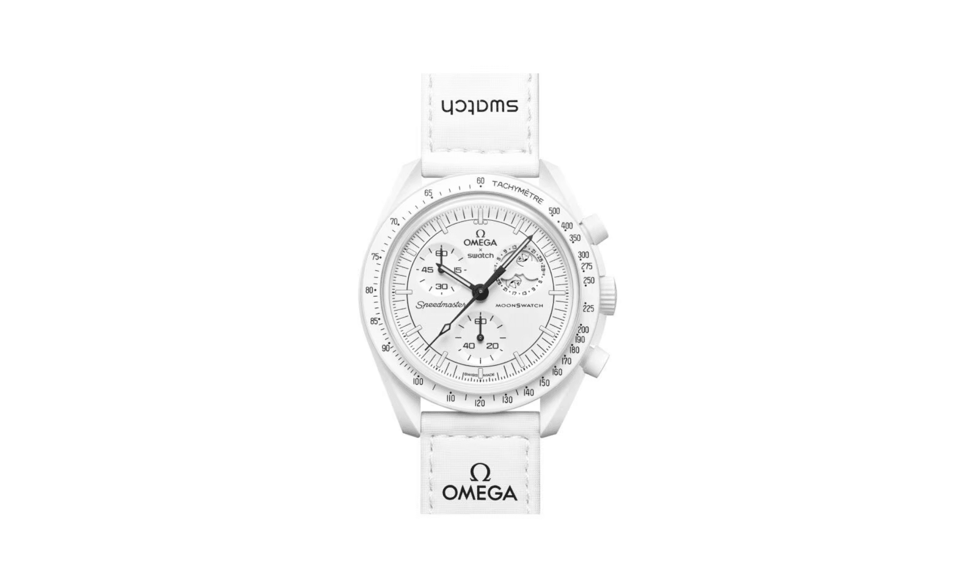 Swatch x Omega Bioceramic Moonswatch Mission To Moonphase Snoopy White